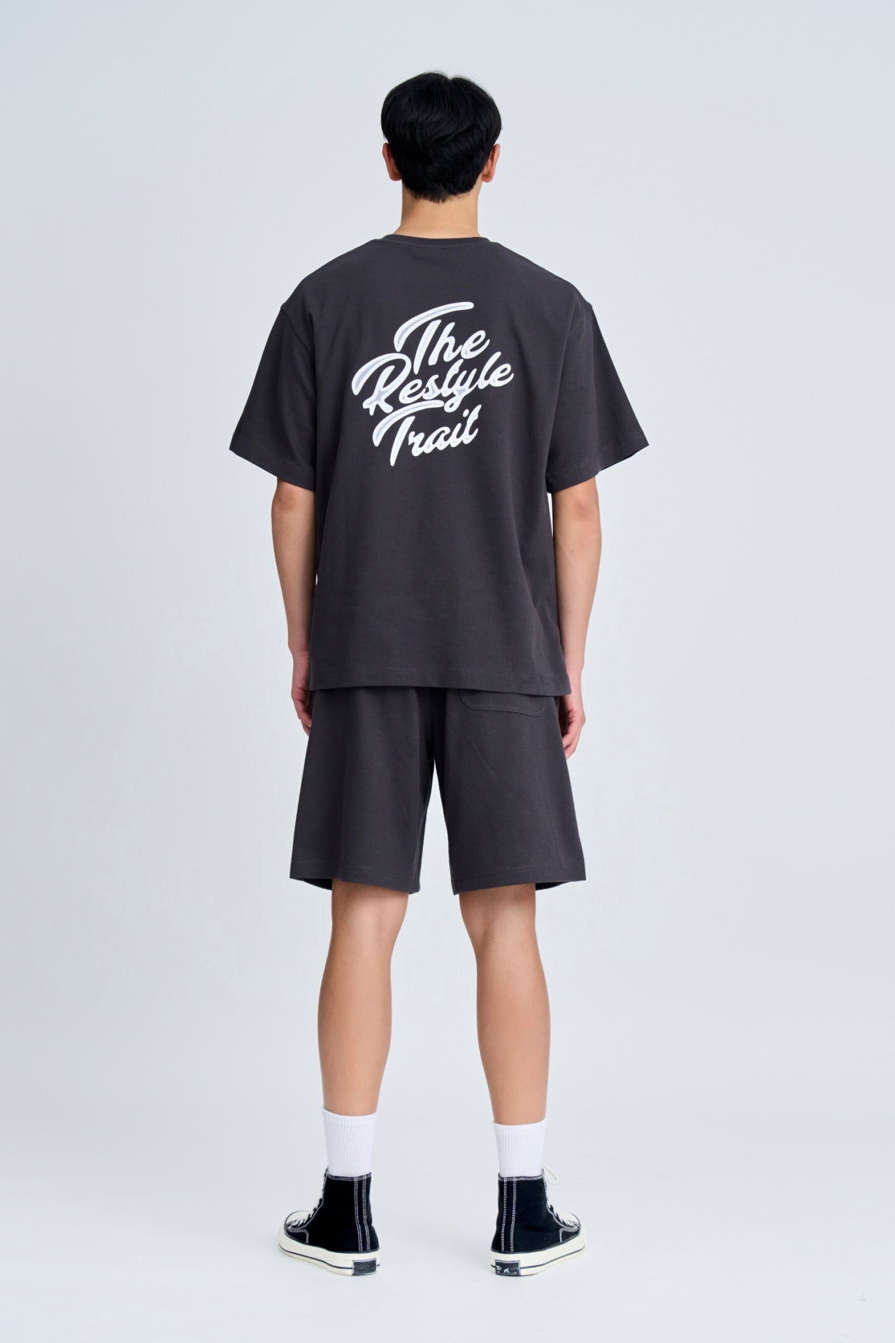 Twill Jersey Wide-fit Bermudas - Charcoal