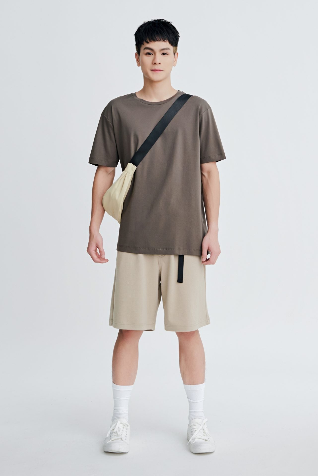 Twill Jersey Wide-fit Bermudas - Coffee