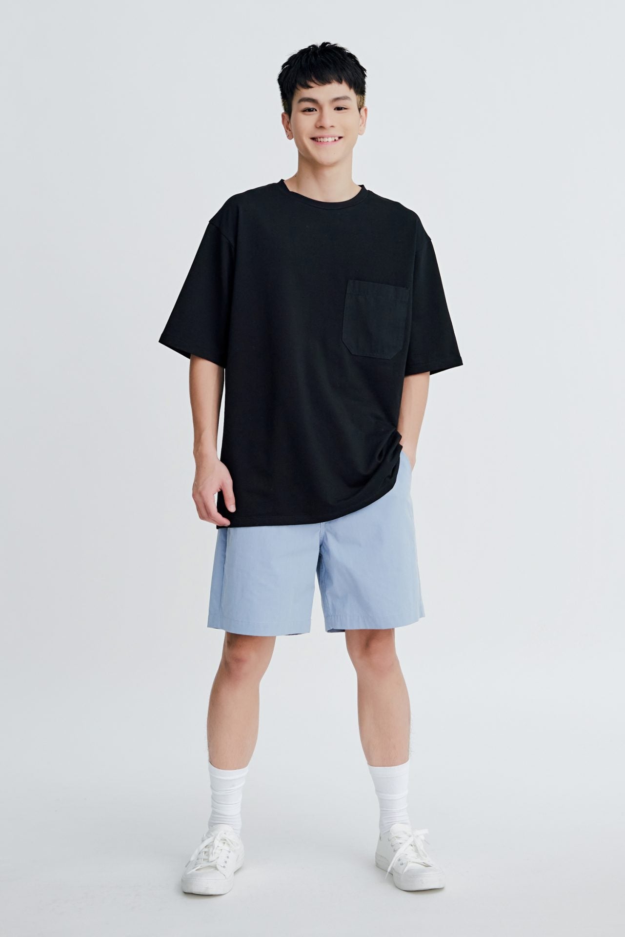 Casual Regular-Fit Bermuda - Dusty Blue