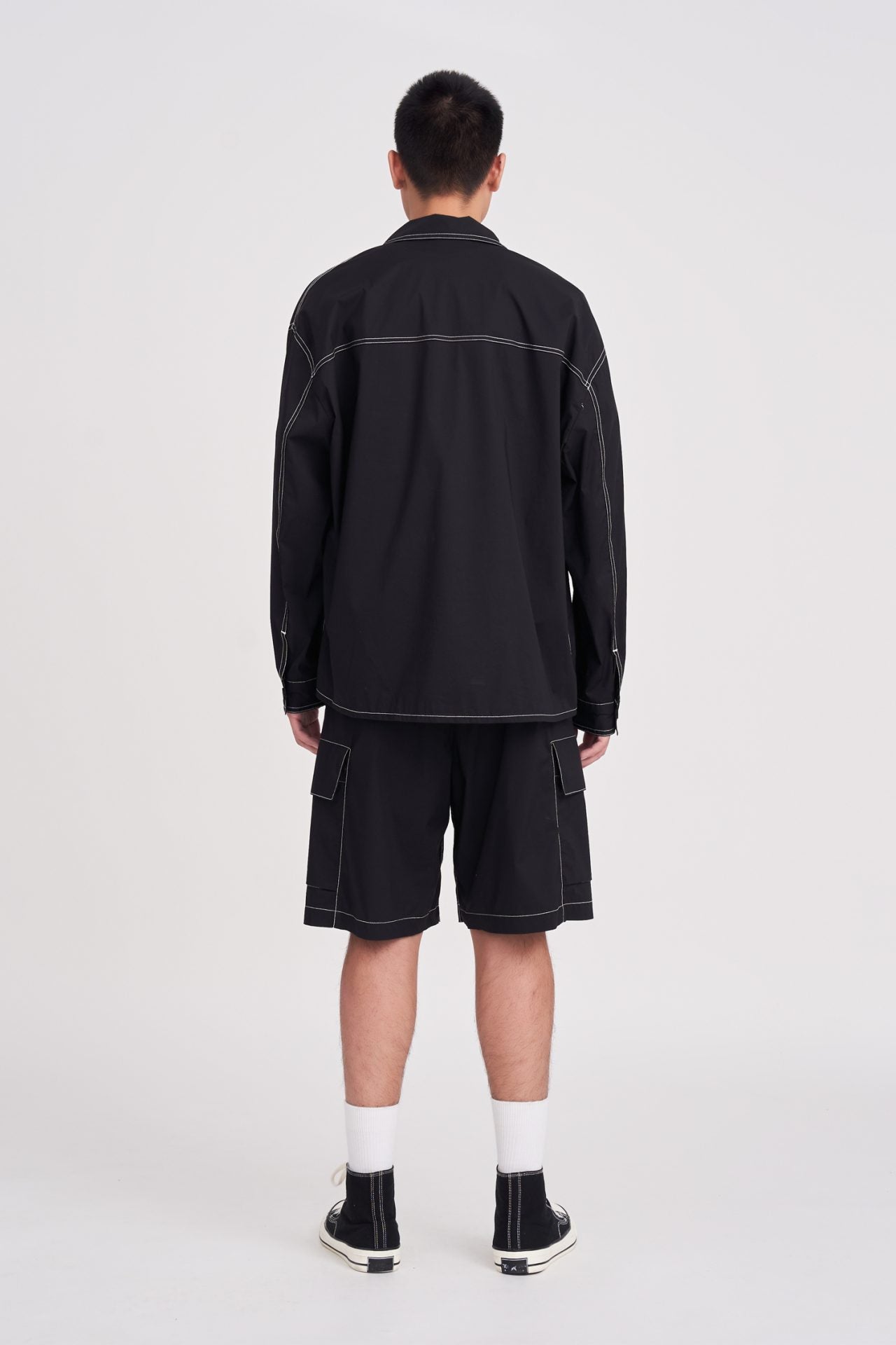 Wide Fit Contrast Stitch Bermudas