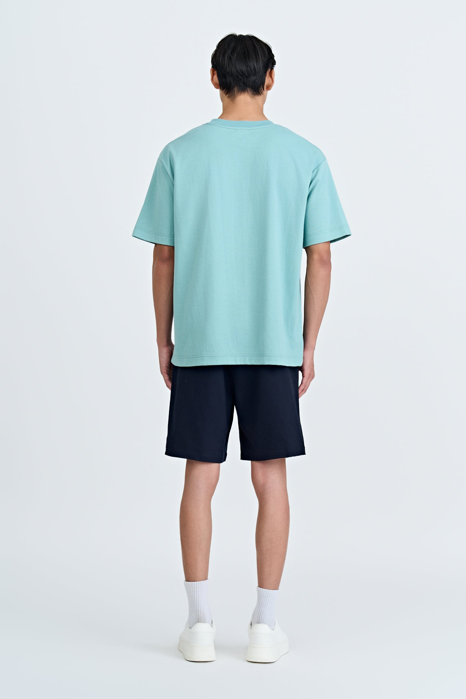 Drawstring Straight Cut Bermudas - Dark Navy