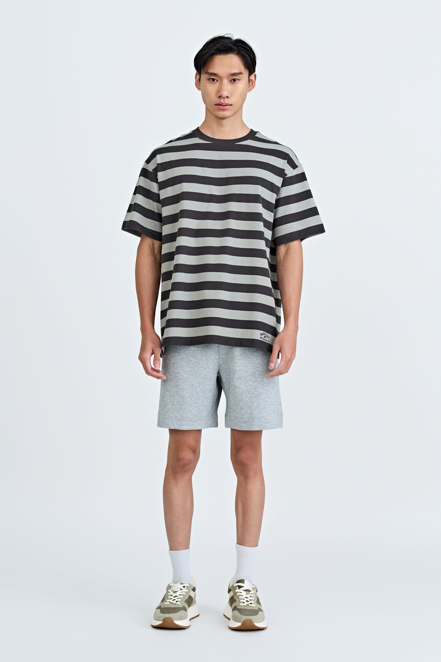 Heavyweight Jersey Drawstring Shorts - Heather Grey