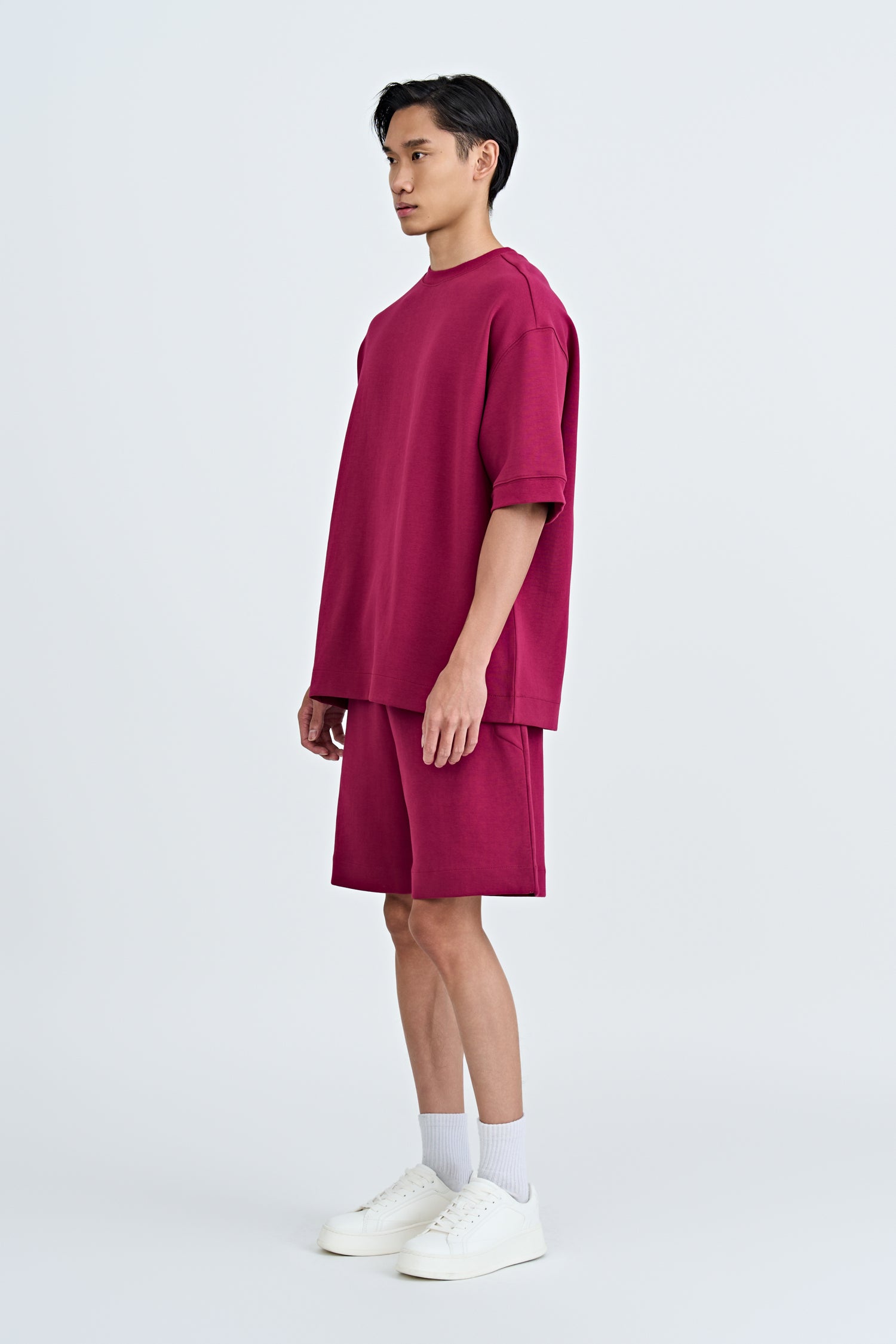 Heavyweight Jersey Drawstring Shorts - Plum