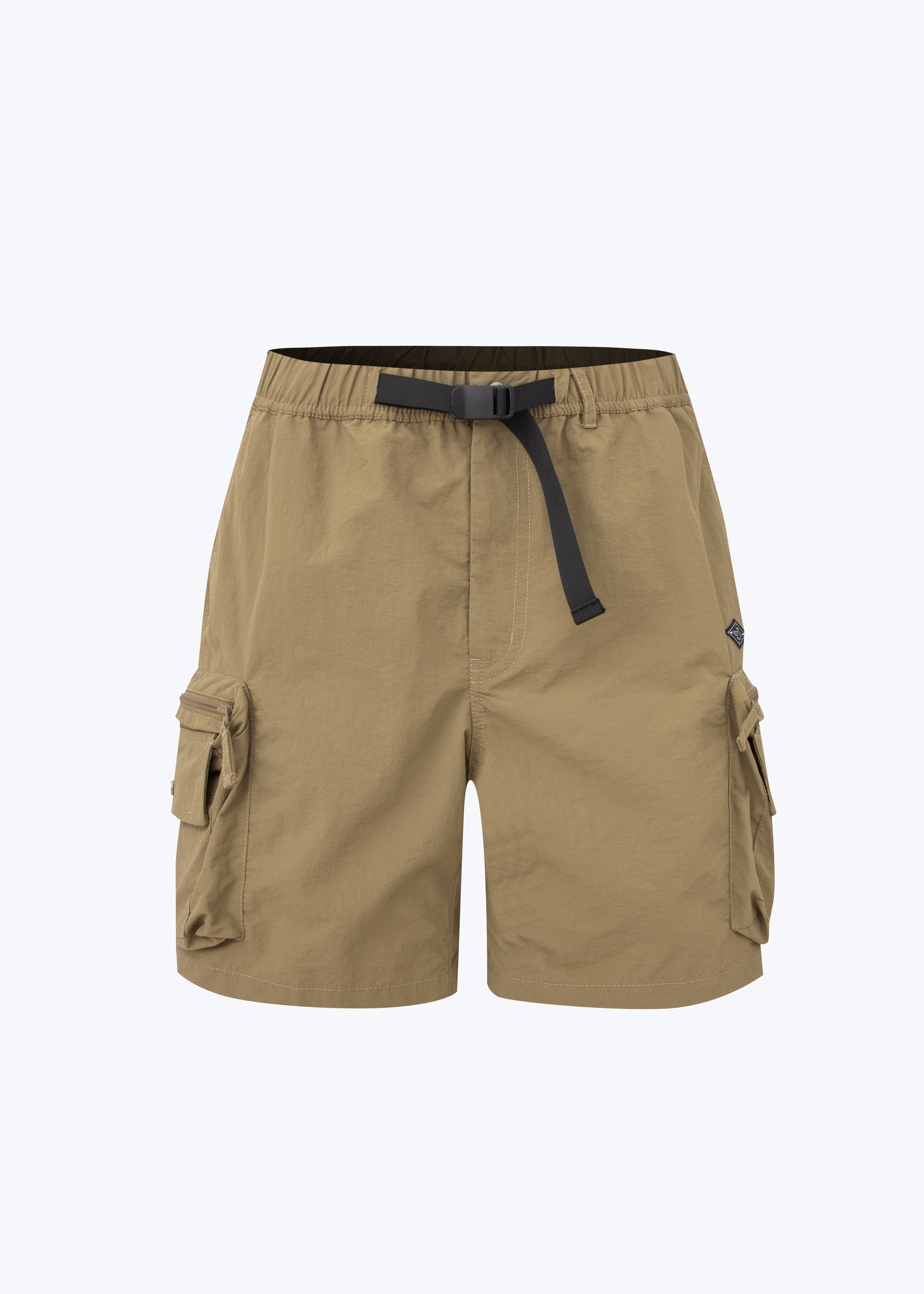 Elasticated Nylon Cargo Bermudas - Army Green