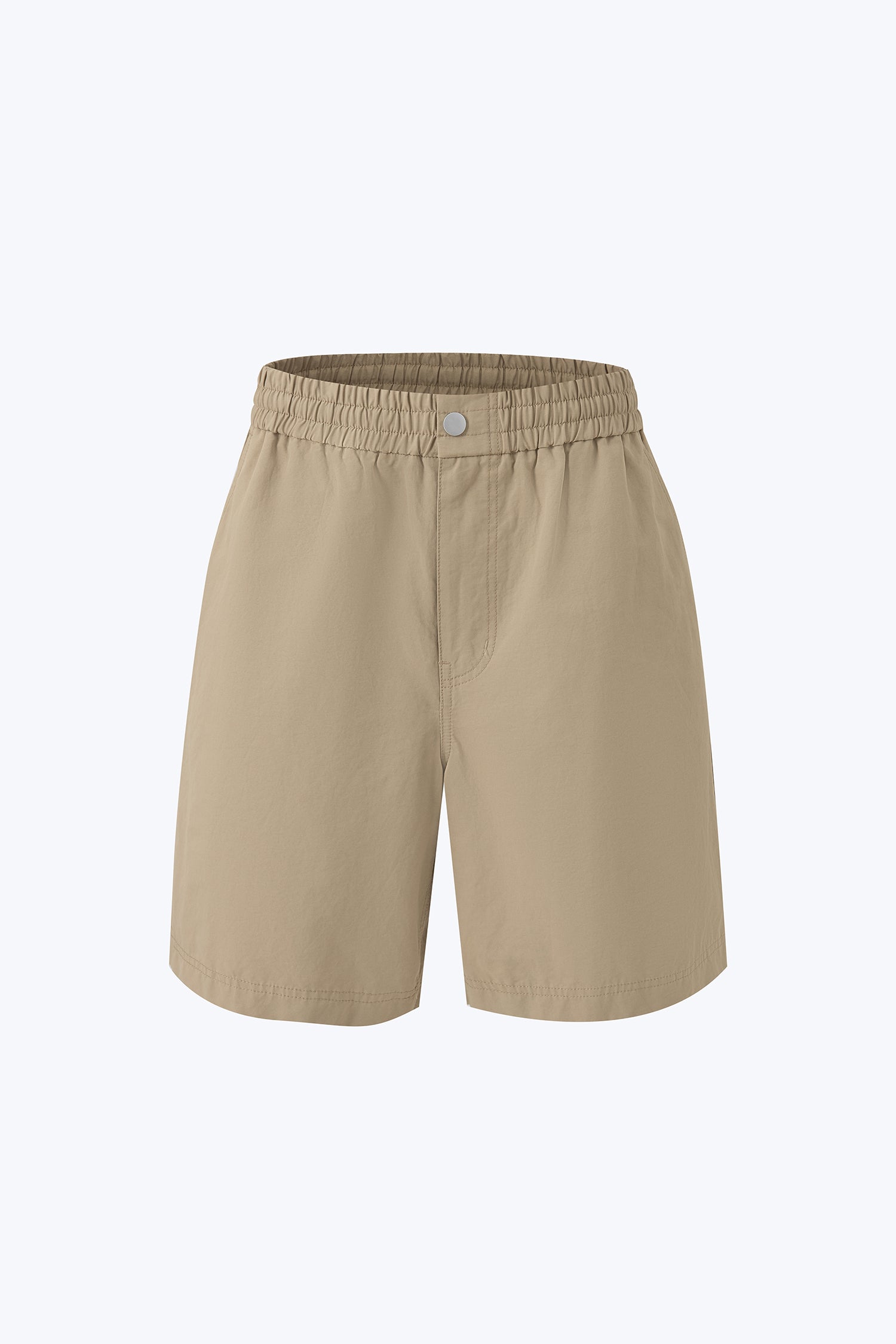 Nylon Cotton Drawstring Bermudas - Khaki