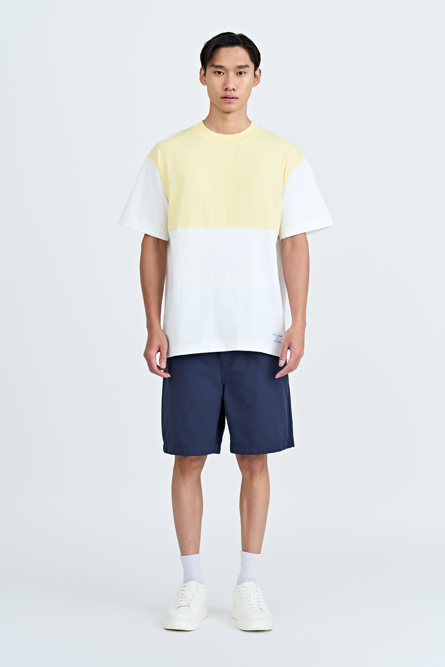 Nylon Cotton Drawstring Bermudas - Navy