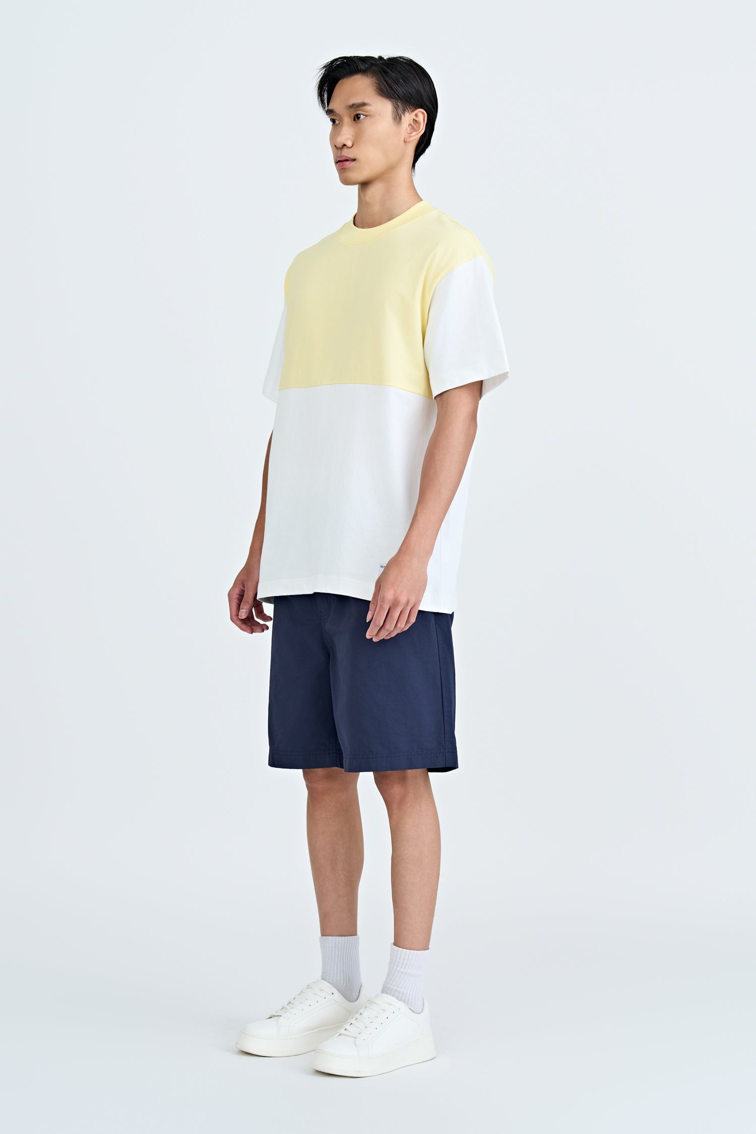 Nylon Cotton Drawstring Bermudas - Navy