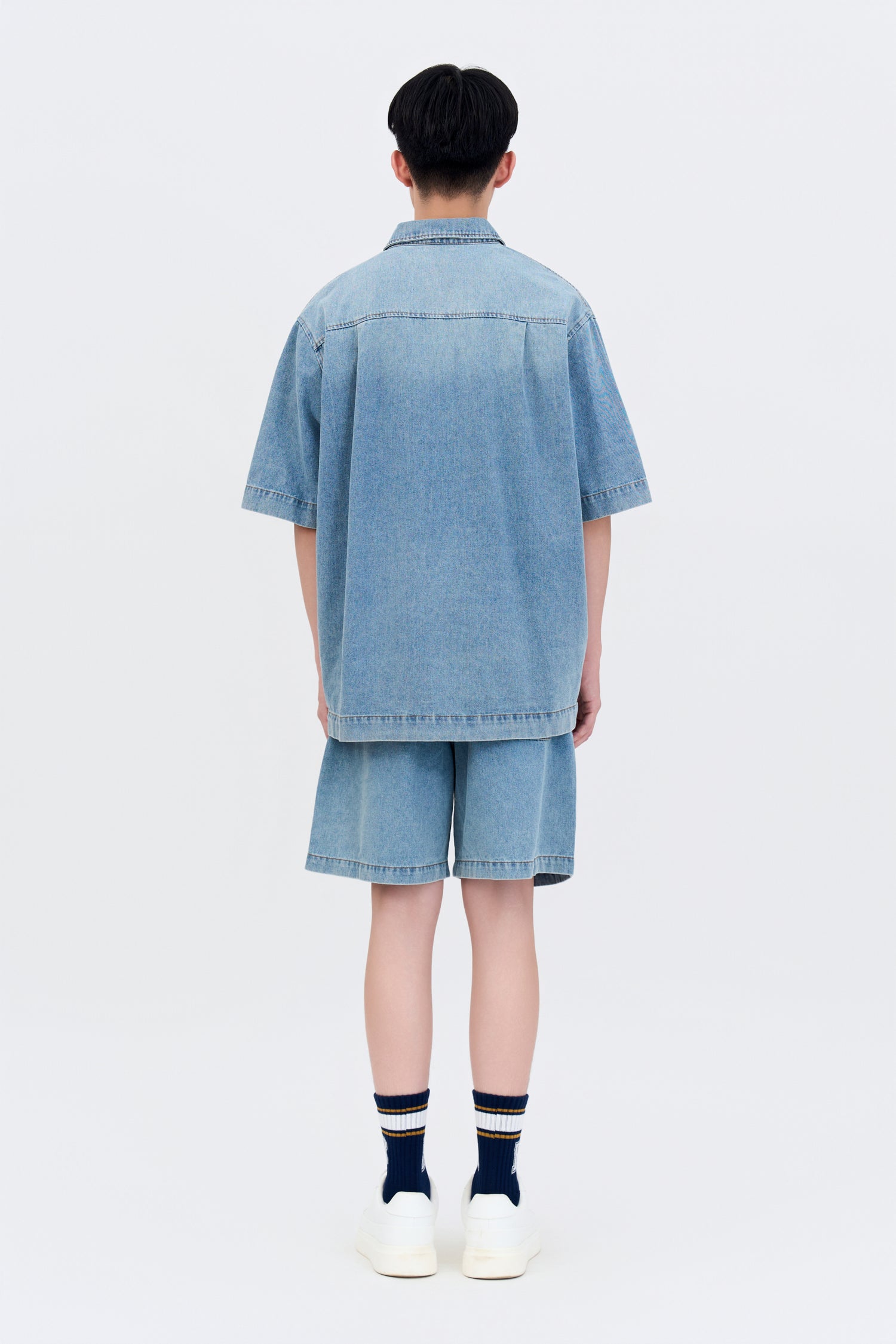 Denim Shadow Pocket Shorts - Denim