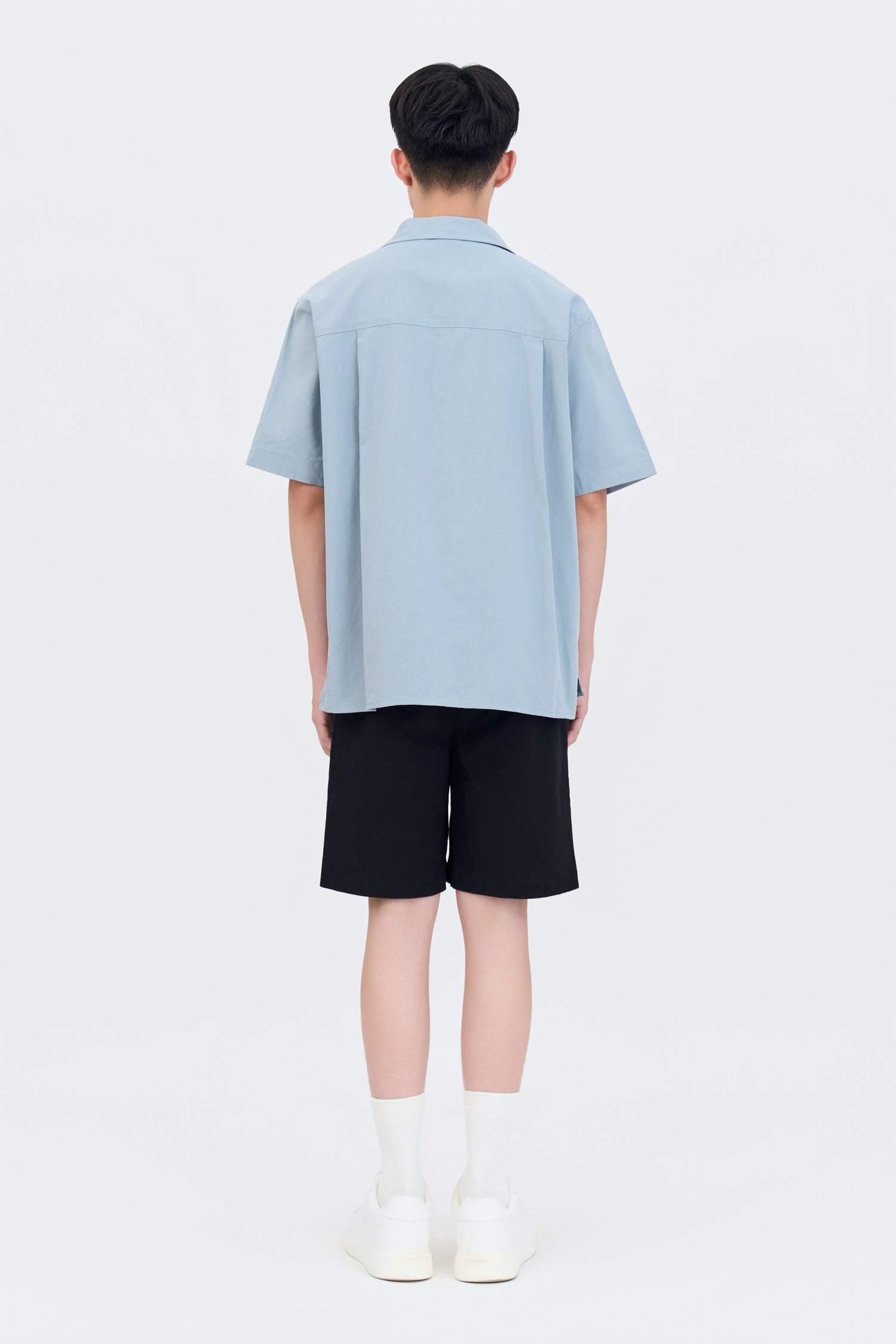 Relaxed Fit Cotton Twill Bermudas - Black