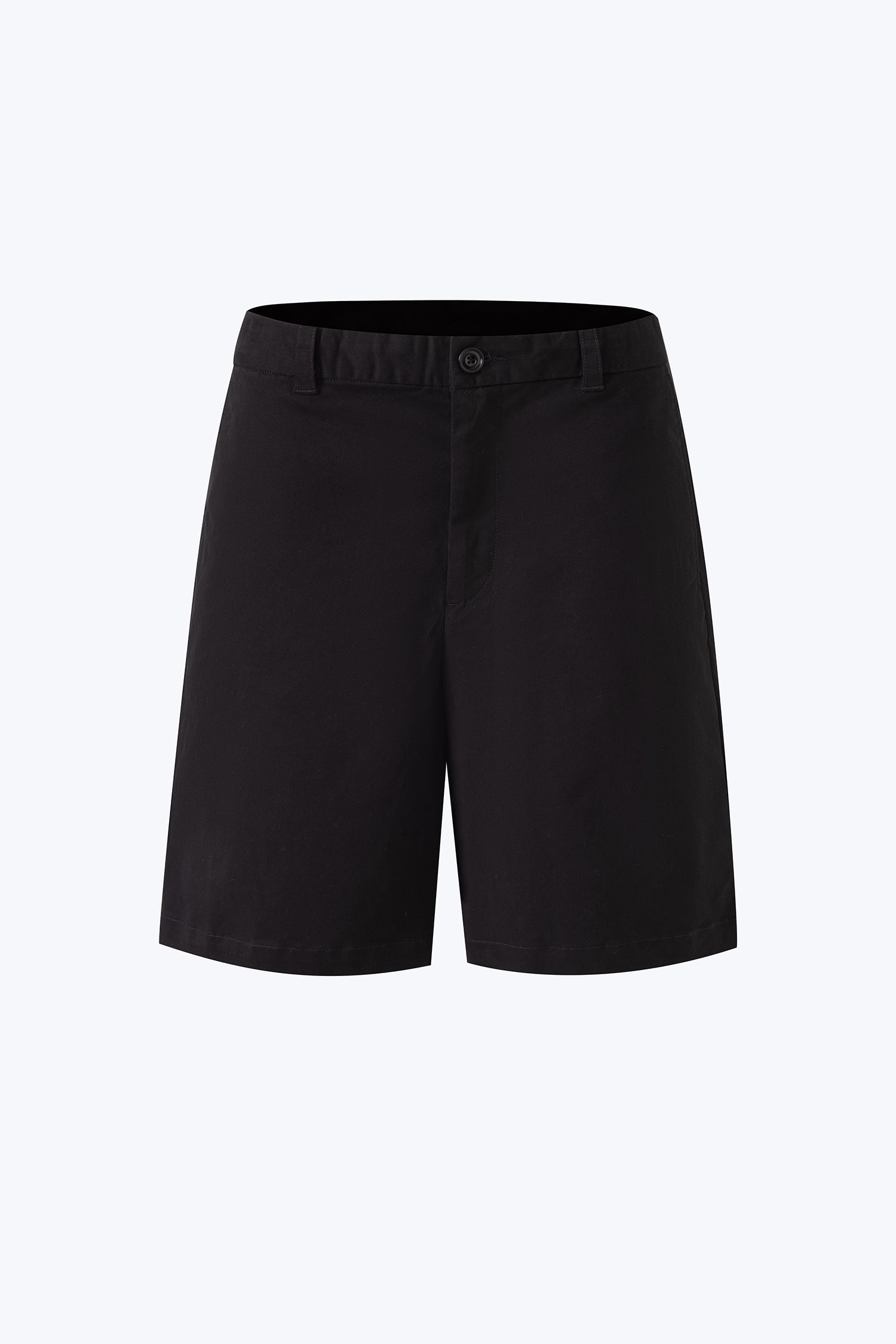 Relaxed Fit Cotton Twill Bermudas - Black