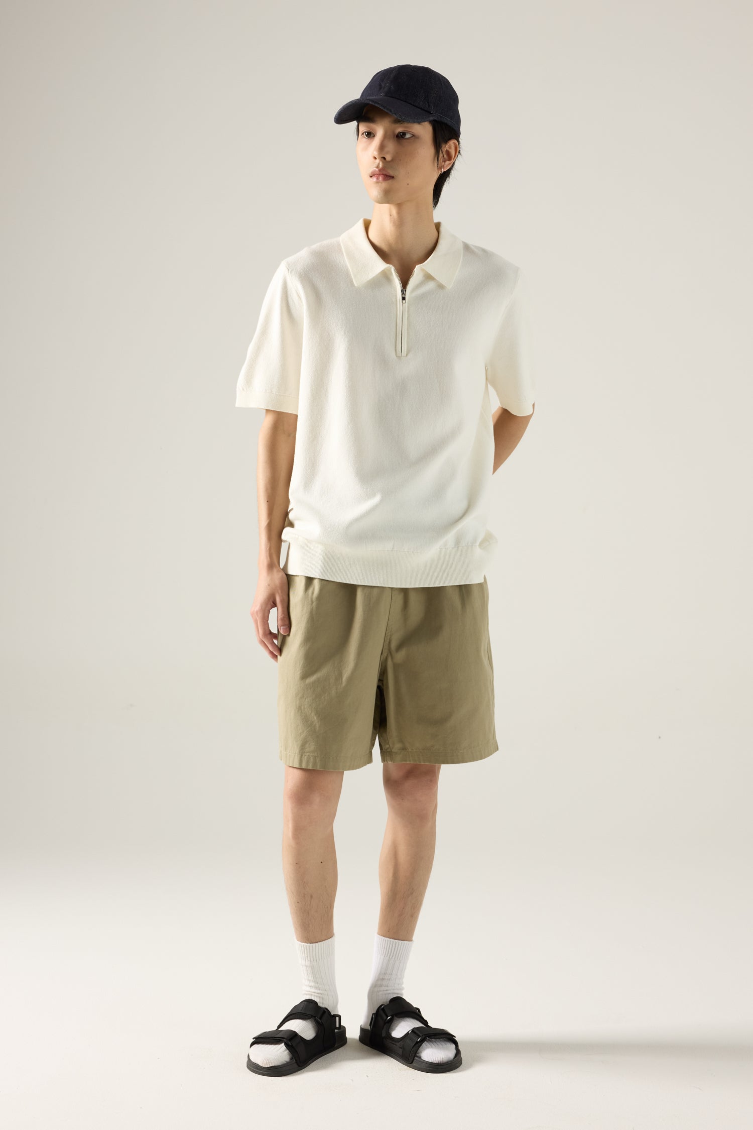 Elasticated Relaxed Shorts - Sage