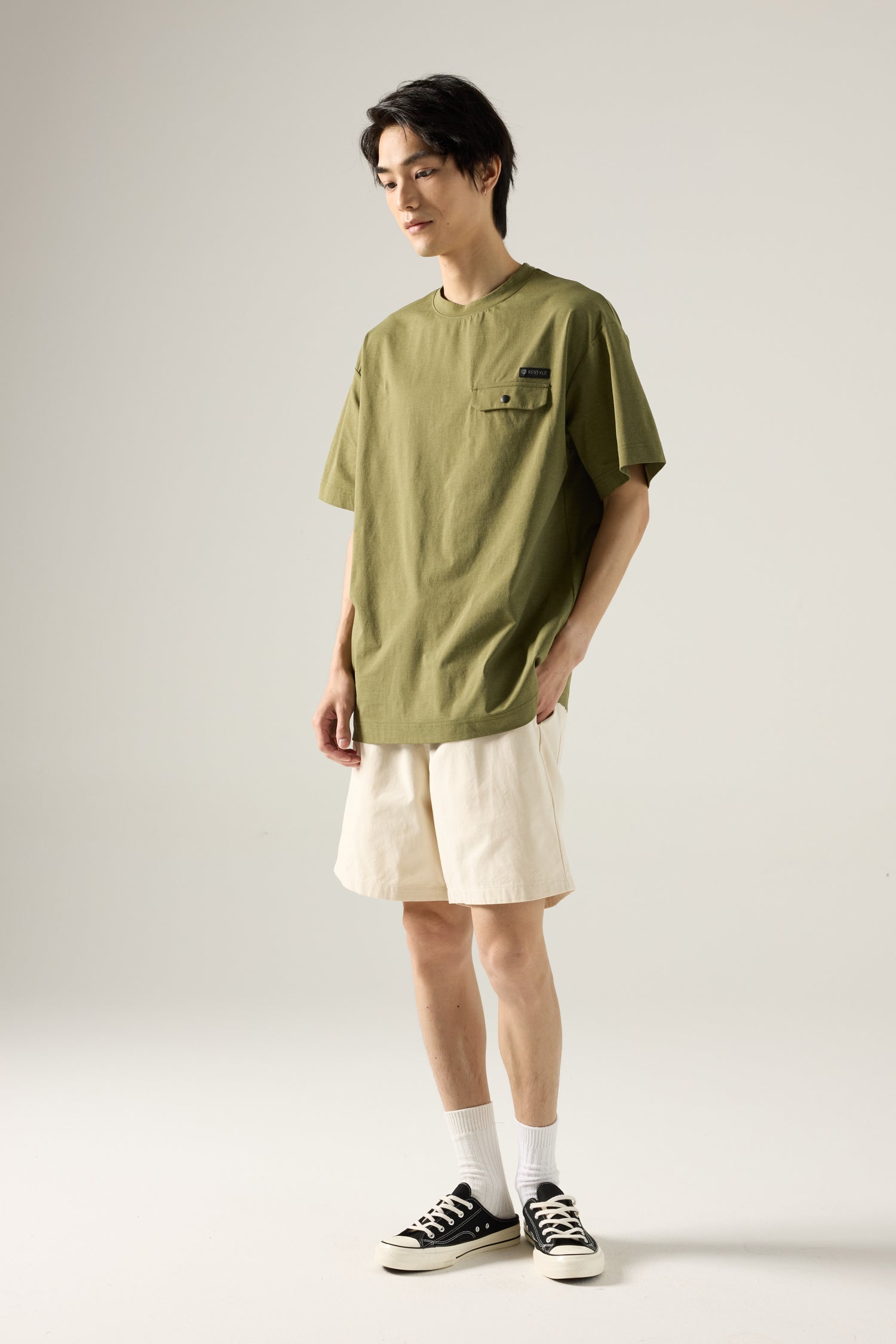 Elasticated Relaxed Shorts - Sand