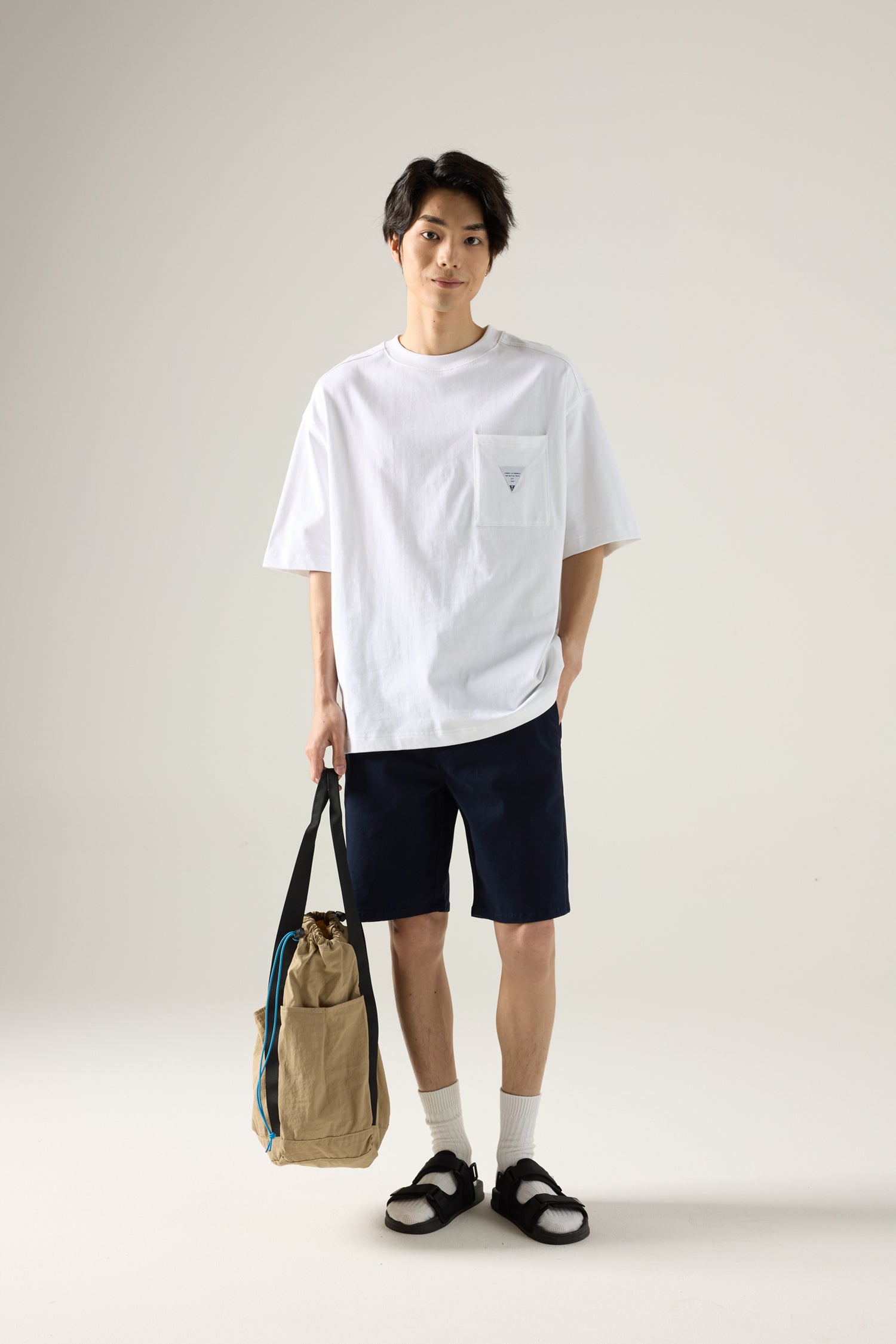 Regular Fit Cotton Twill Bermudas - Navy