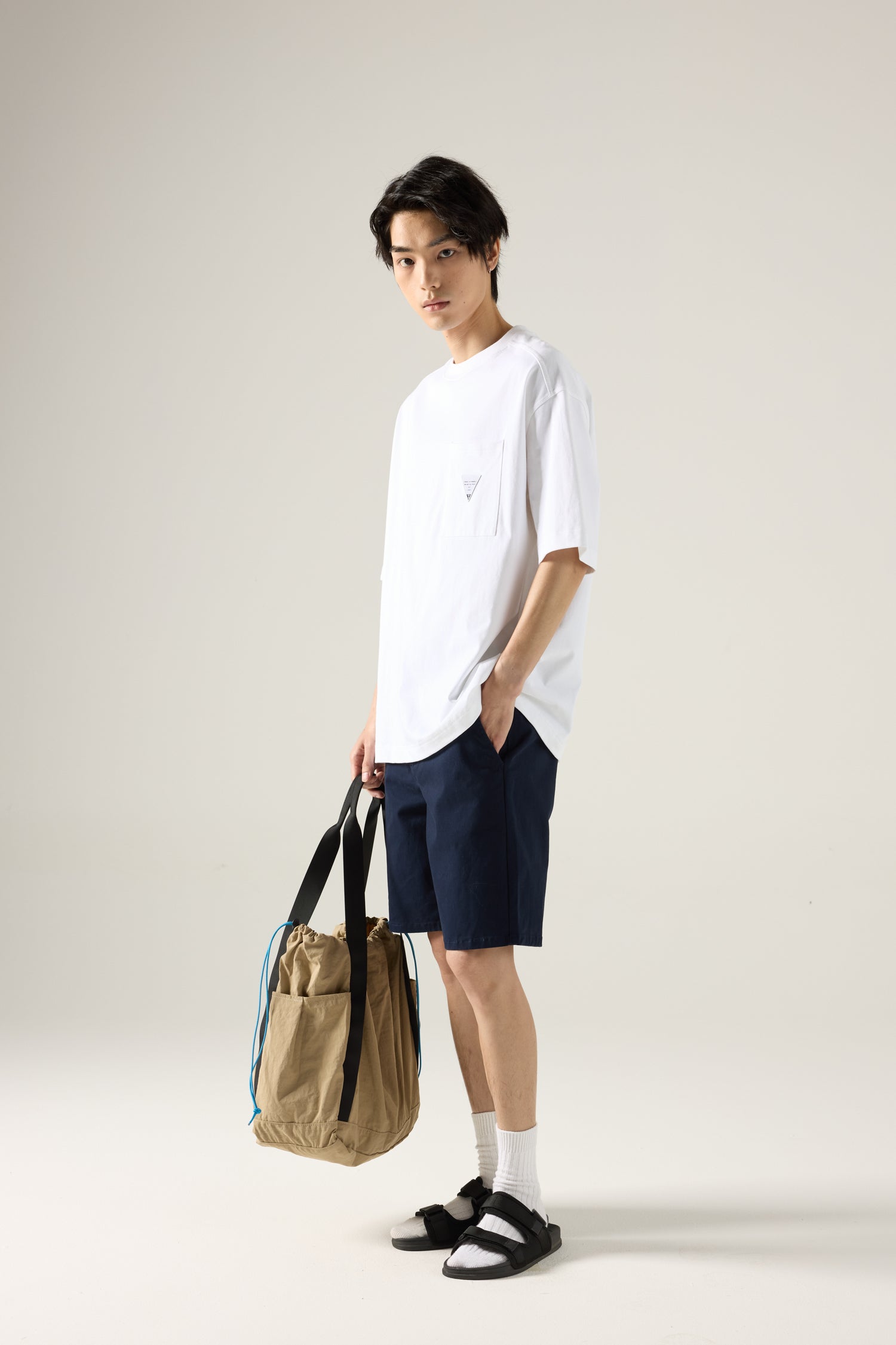 Regular Fit Cotton Twill Bermudas - Navy