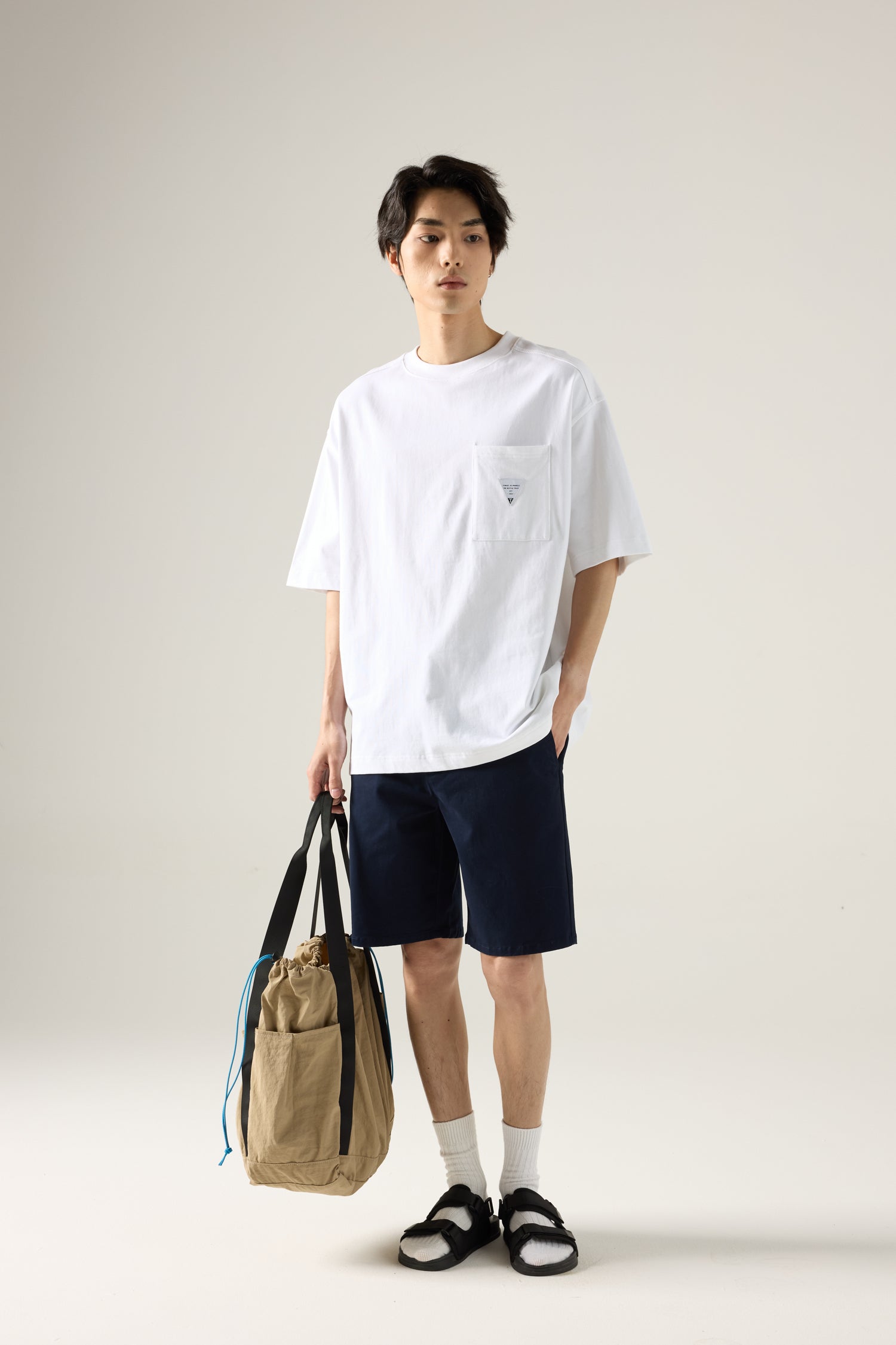 Regular Fit Cotton Twill Bermudas - Navy