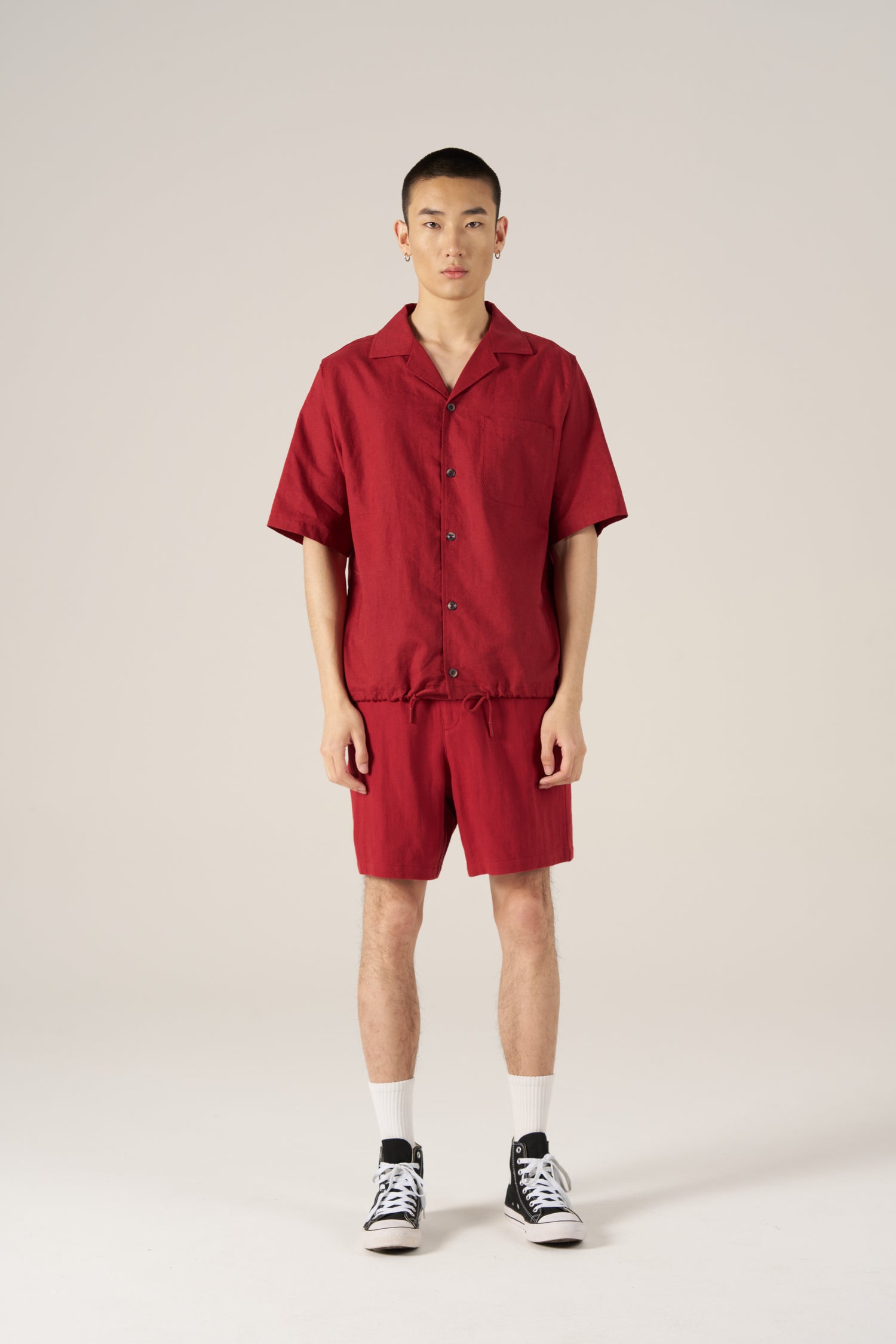 Linen Cotton Shorts - Brick