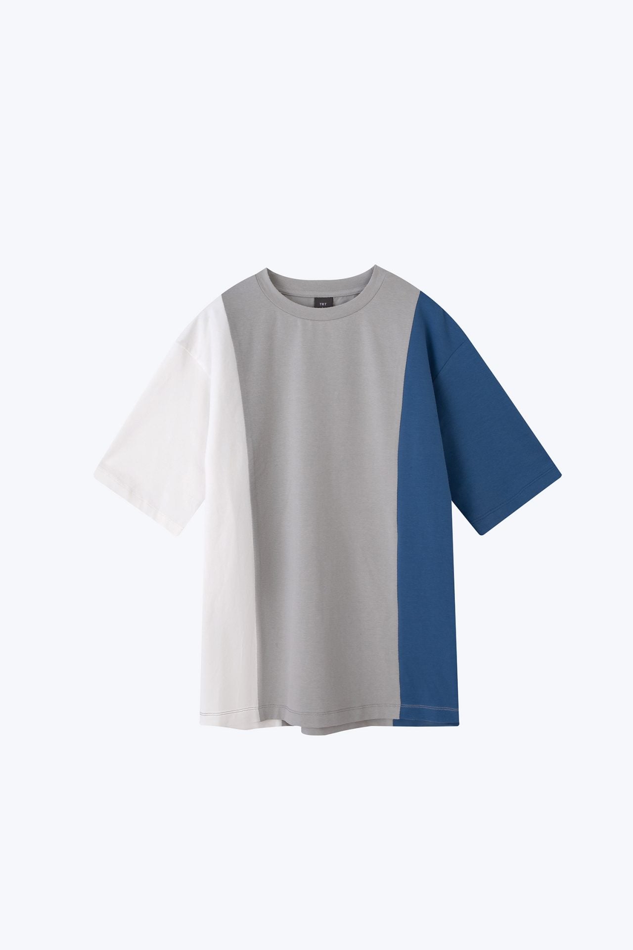 Polycotton Jersey Colour Block Tee - Bluesteel