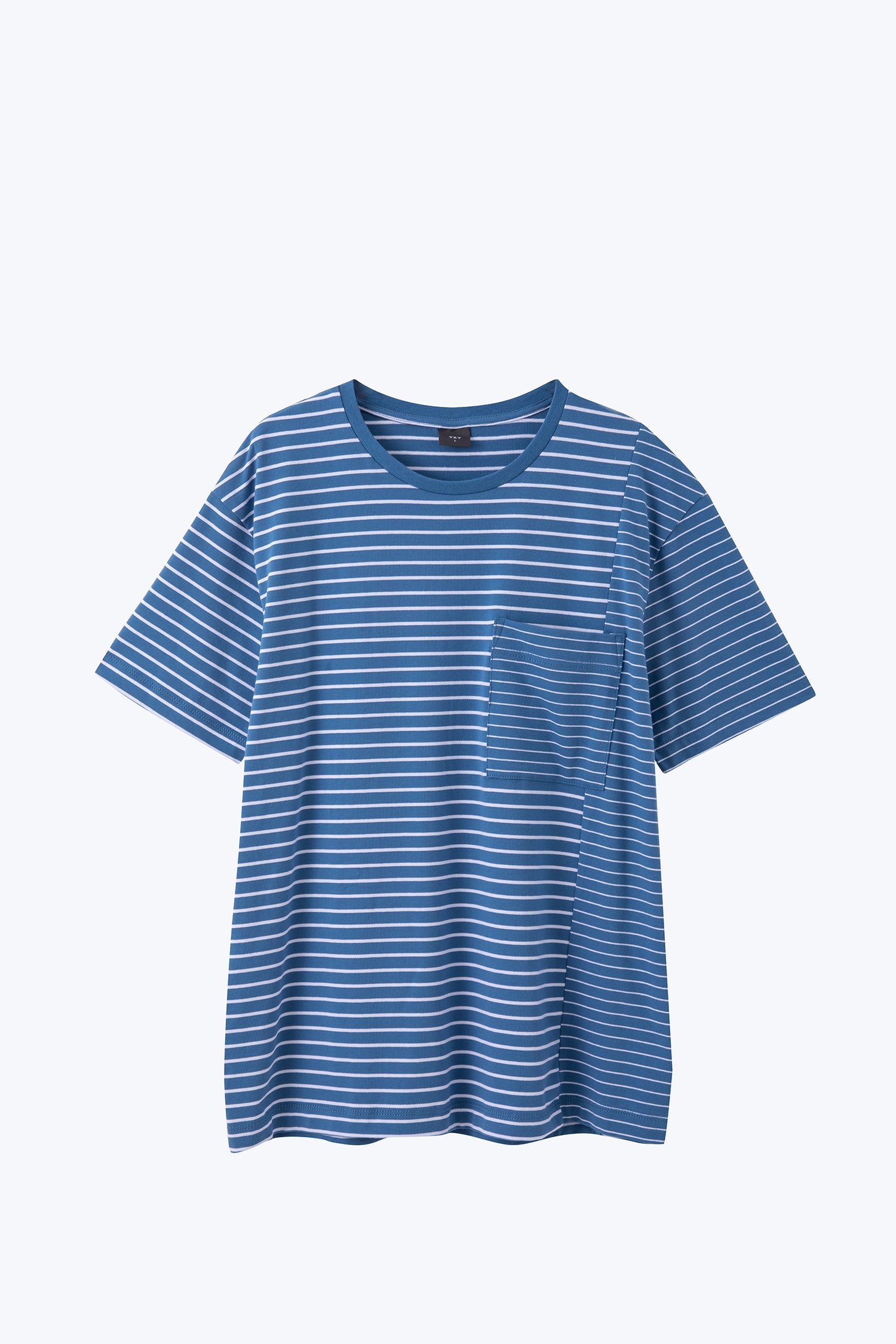 Cotton Jersey Striped Panel Tee