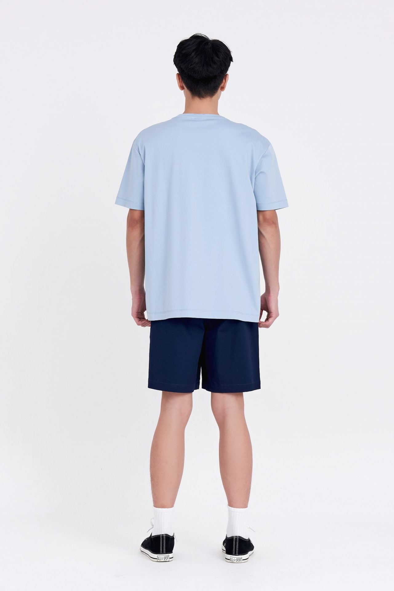 (A) Classic Regular-Fit V Neck Tee - Dusty Blue