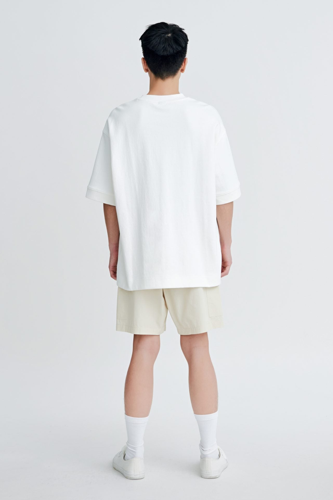 (C) Oversized Fit Heavyweight Tee - Cream