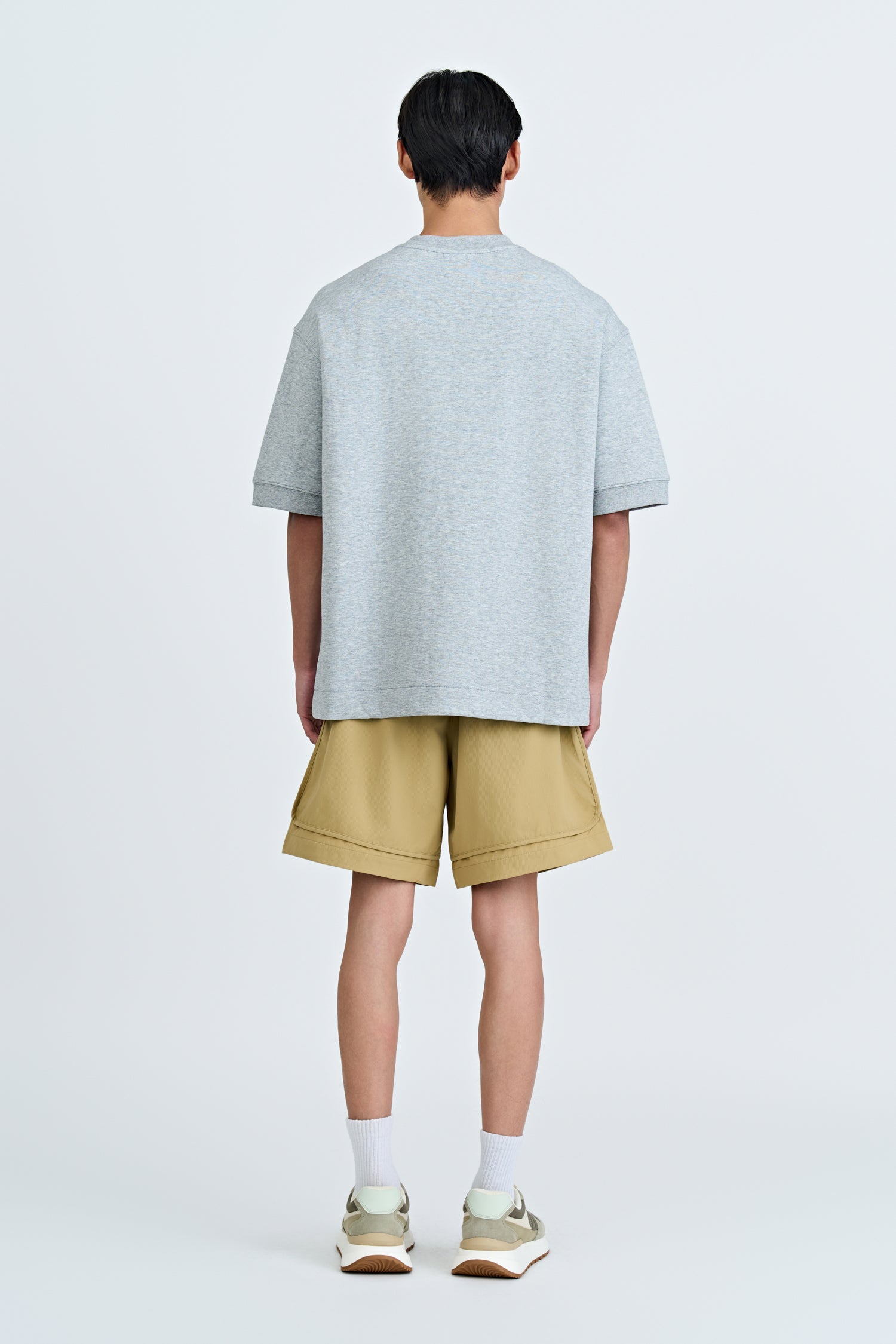 (C) Oversized Fit Heavyweight Tee - Heather Grey