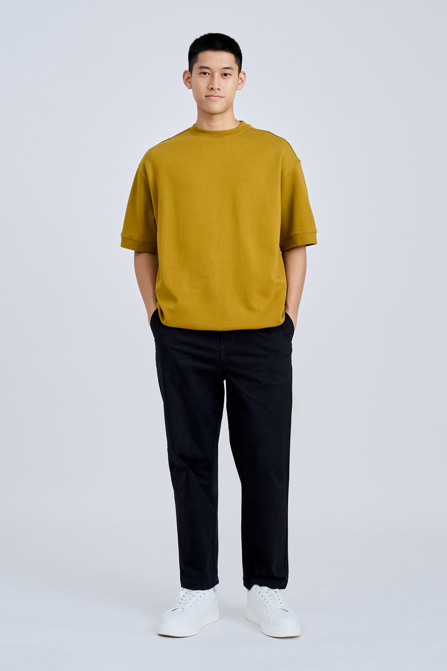 (C) Oversized Fit Heavyweight Tee - Khaki