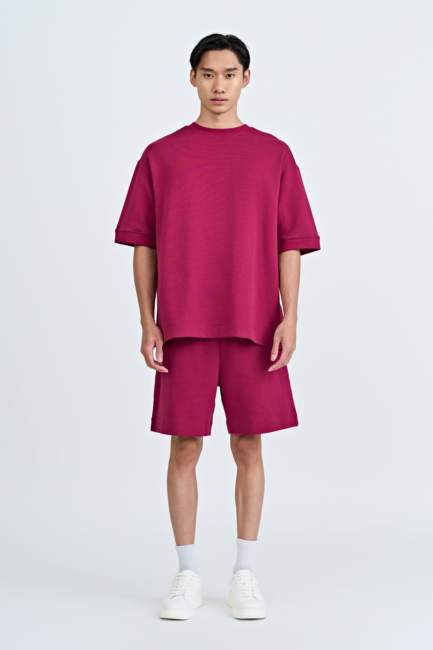 (C) Oversized Fit Heavyweight Tee - Plum
