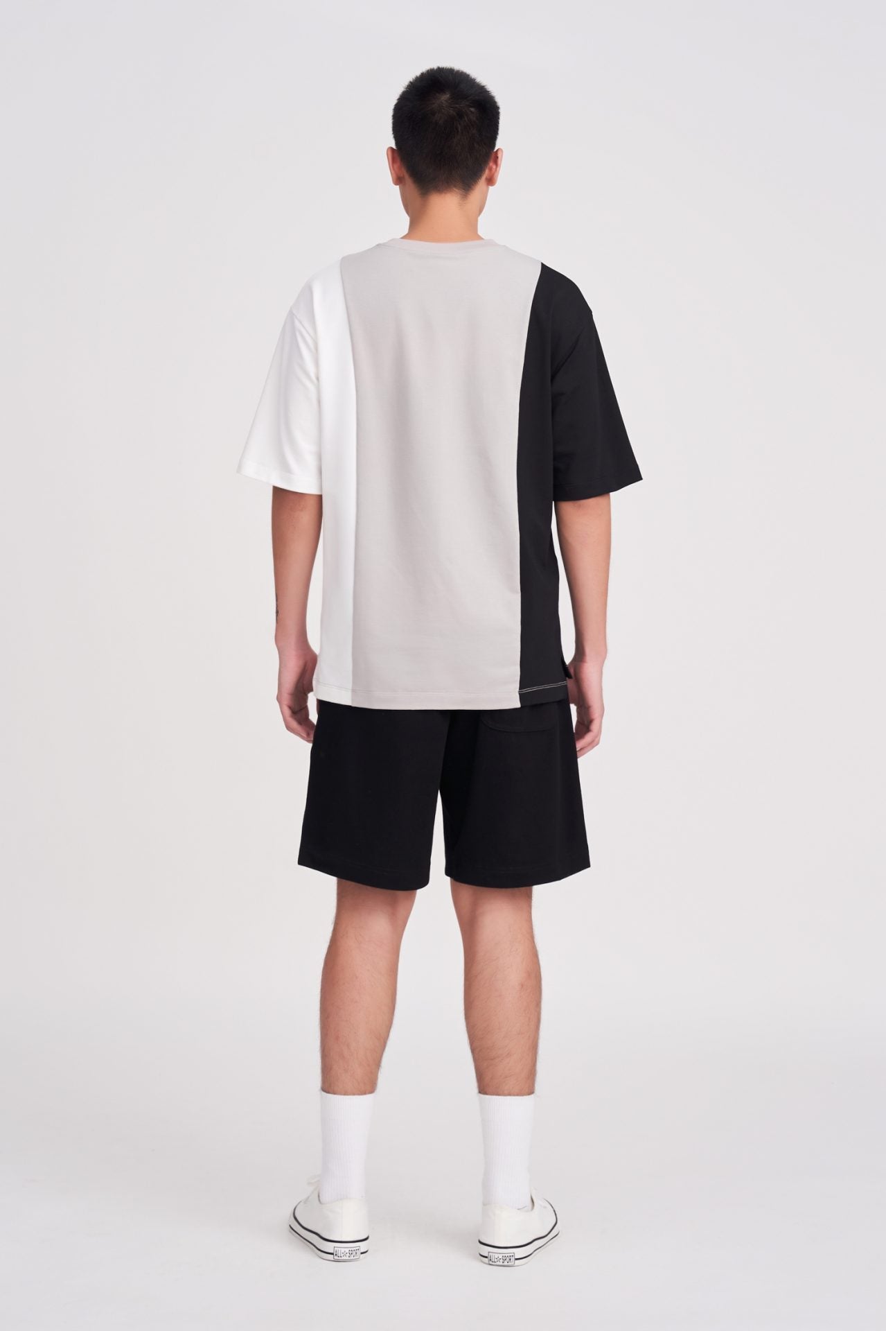 Polycotton Jersey Colour Block Tee - Cream