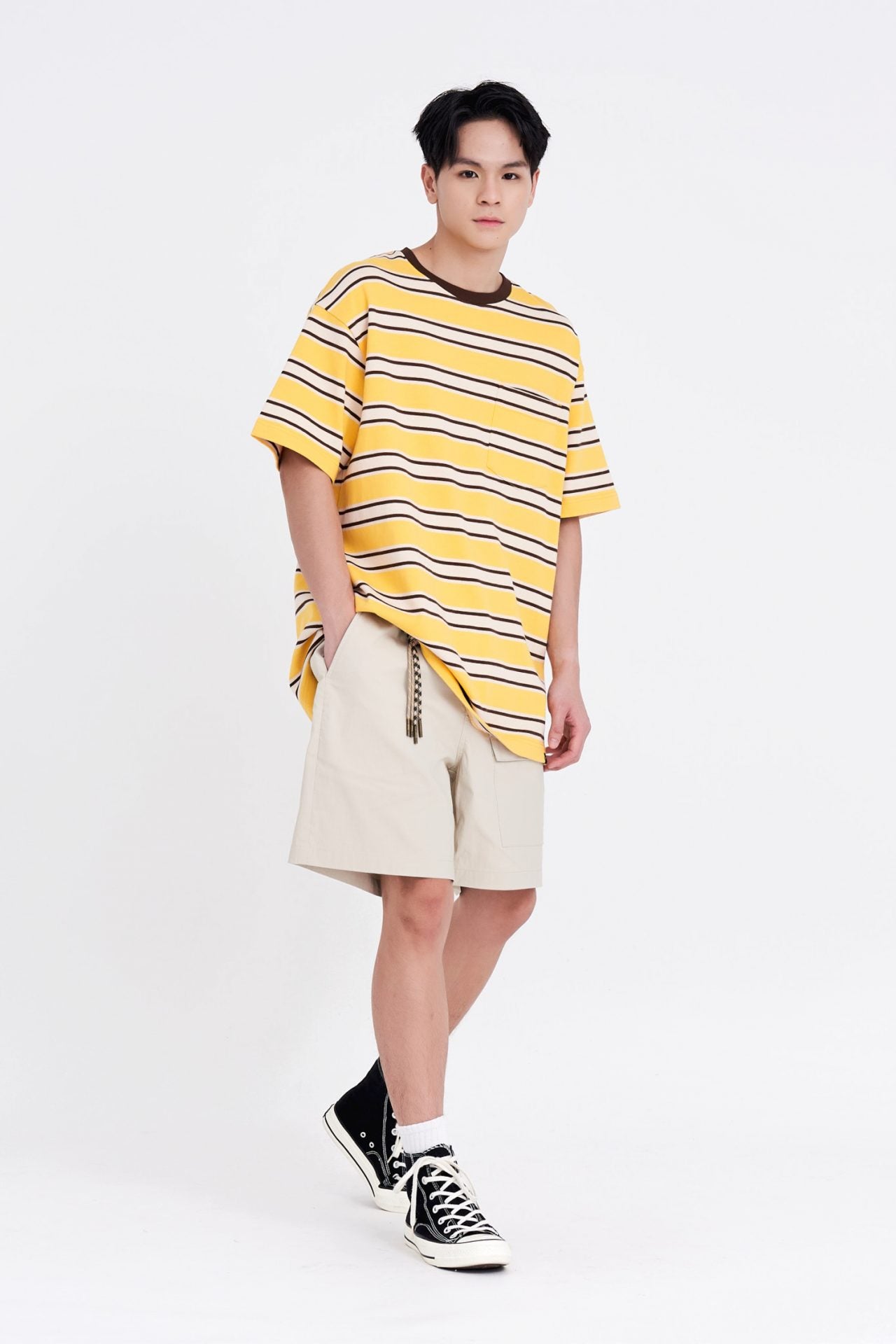 Jersey Multi-colour Wide Striped Tee