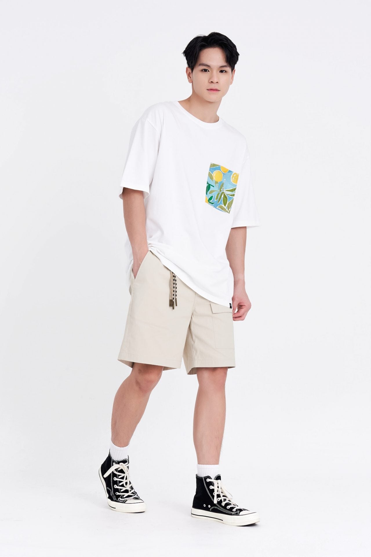 Jersey "Amalfi Lemon Gardens" Graphic Patch Pocket Tee