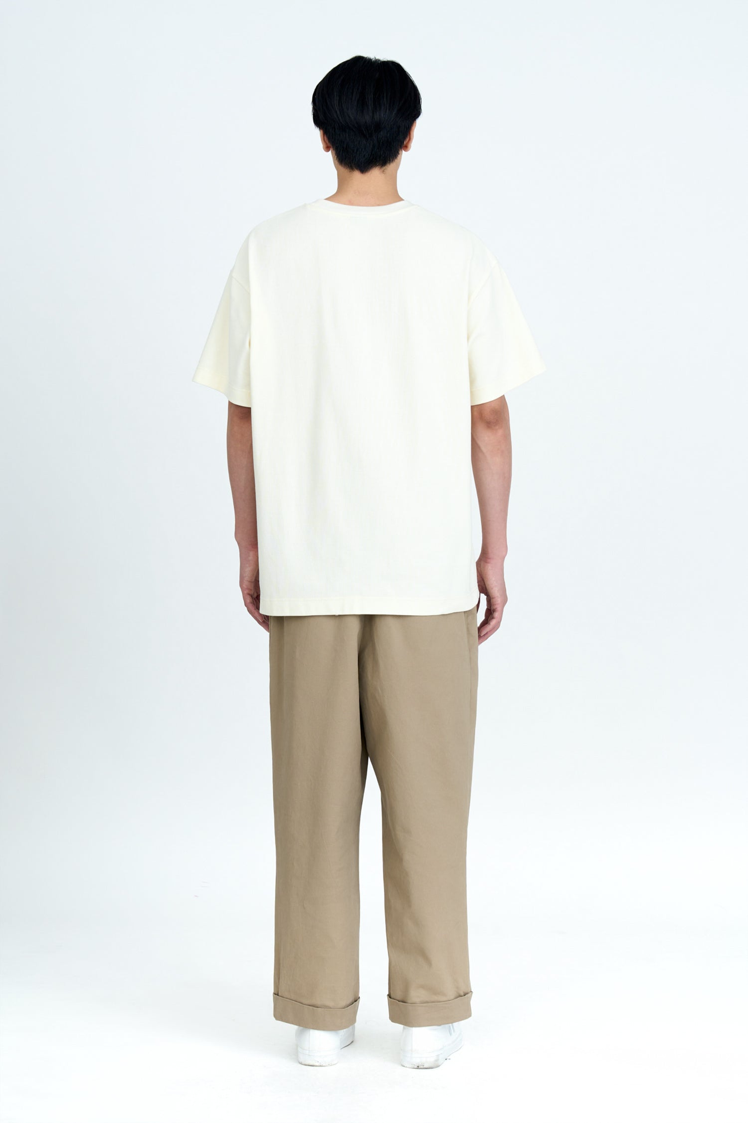 (C) Oversized Waffle Jersey Tee - Cream