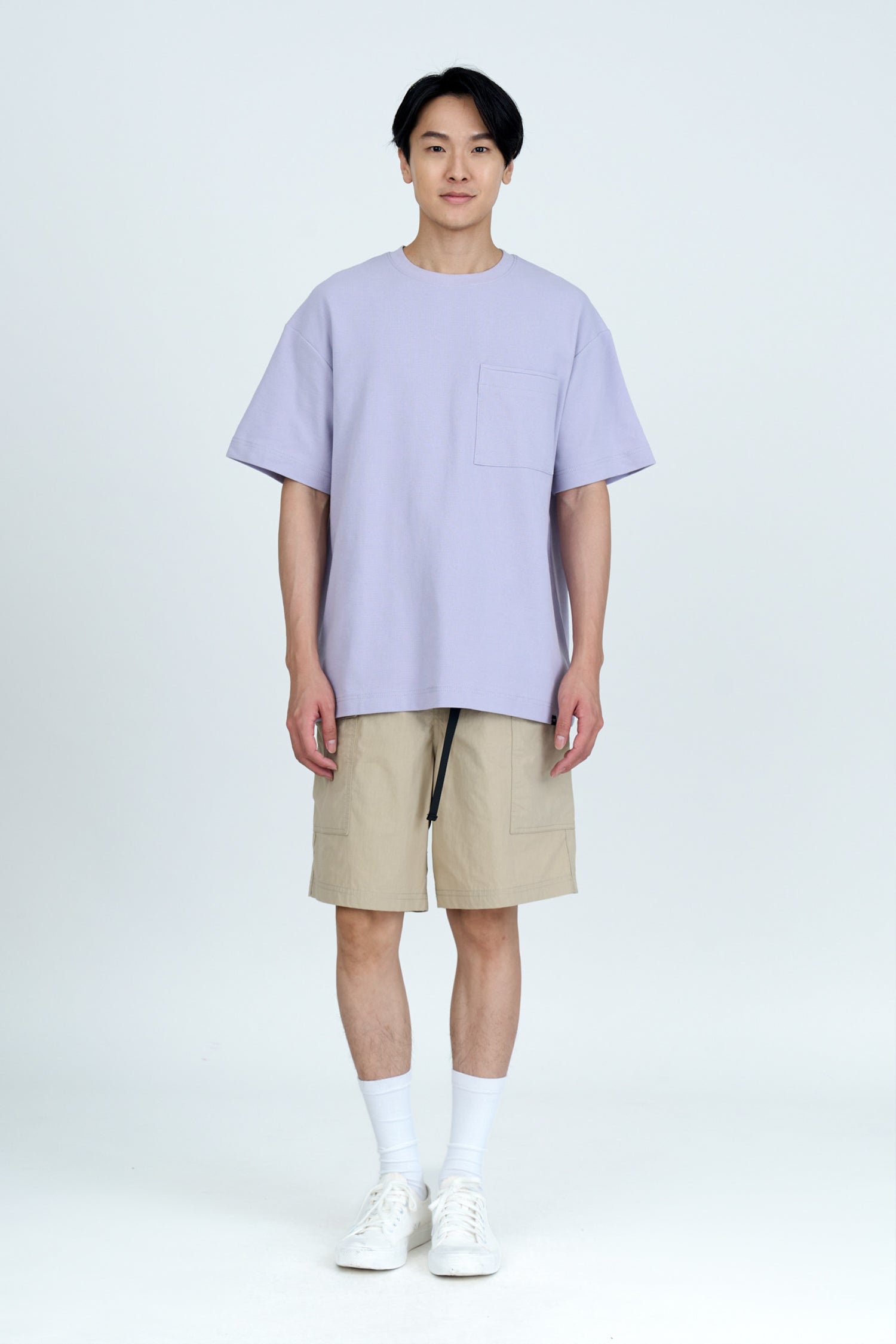 (C) Oversized Waffle Jersey Tee - Lilac