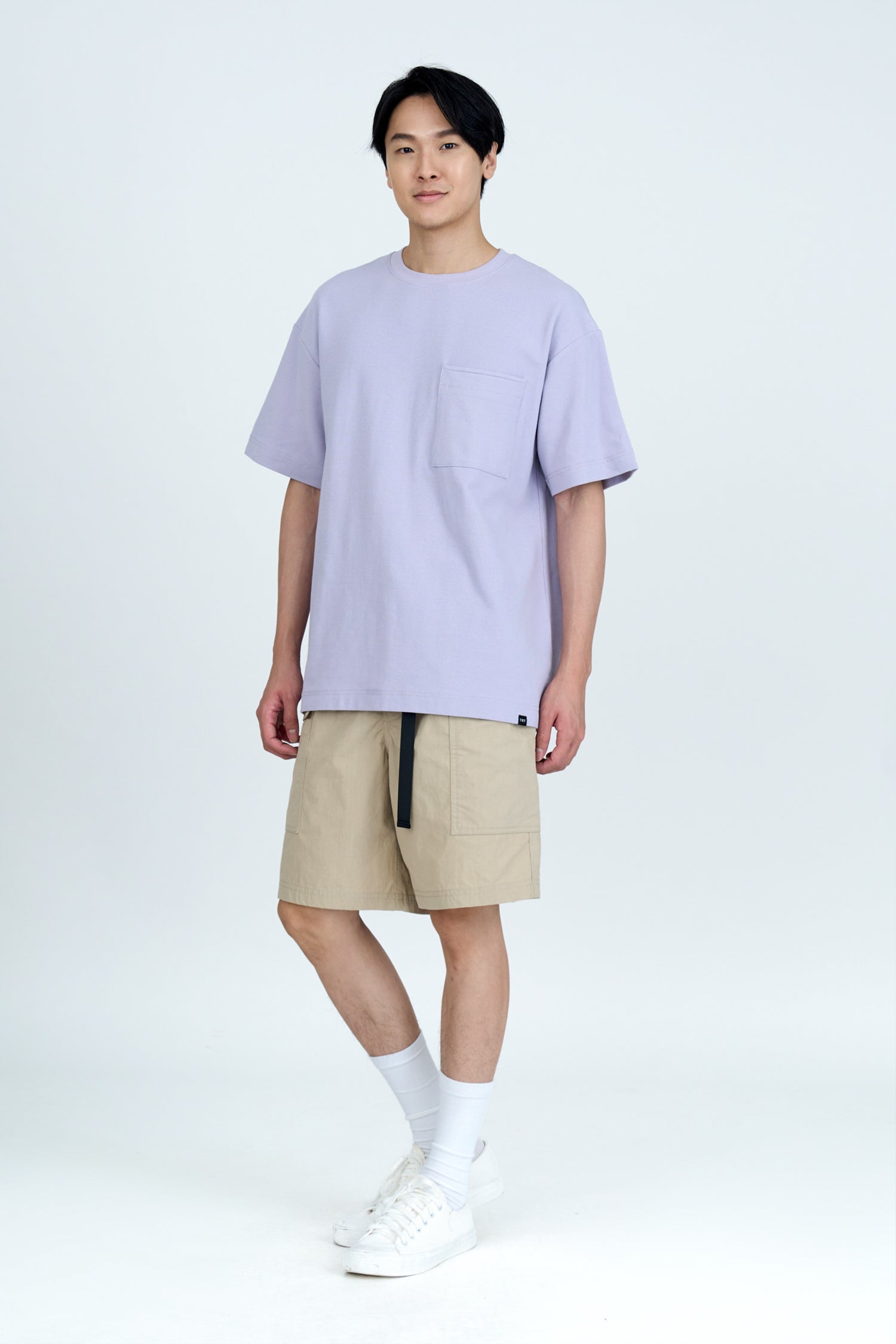 (C) Oversized Waffle Jersey Tee - Lilac