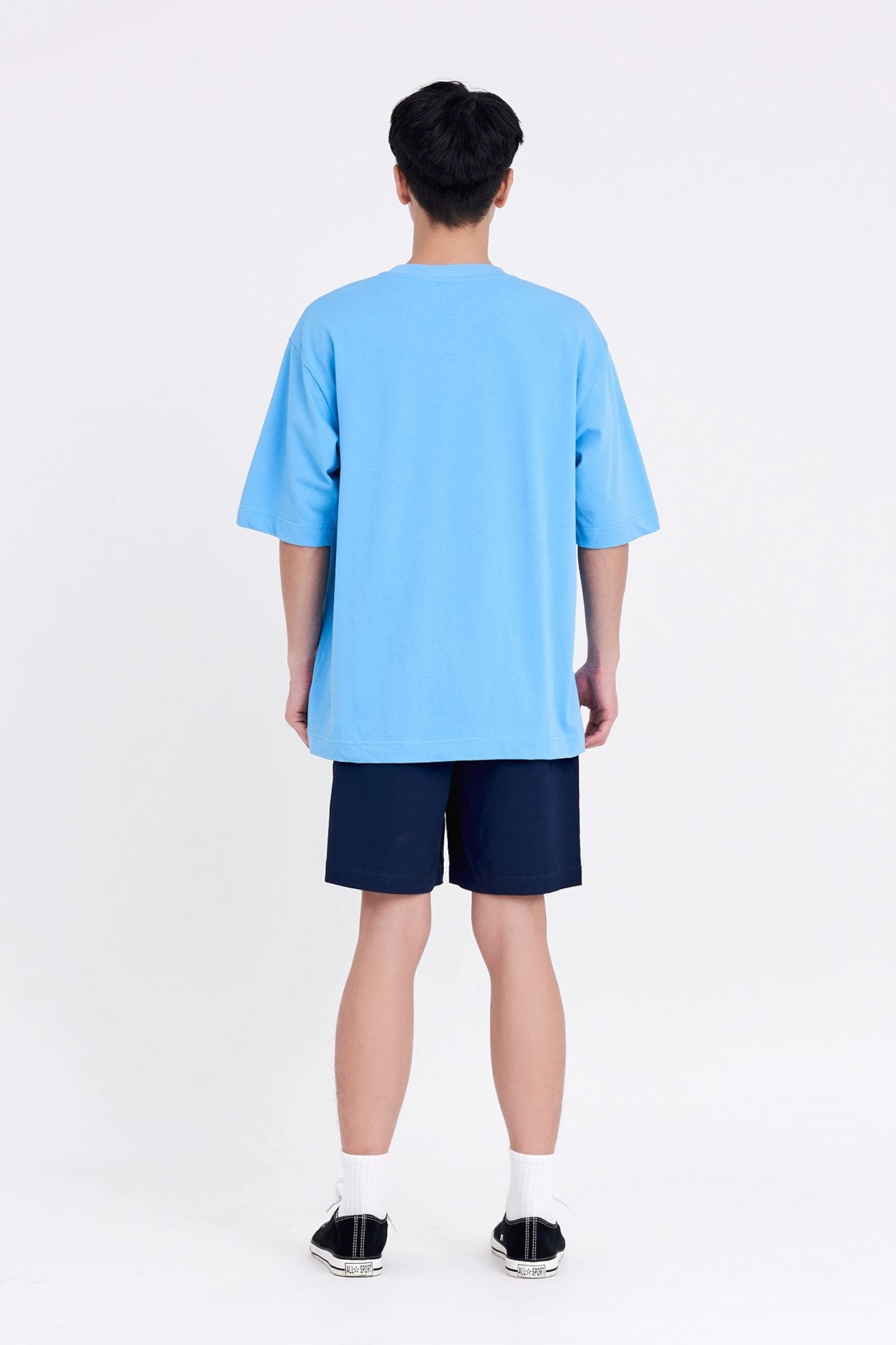 (B) Classic Relaxed-Fit Crew Neck Tee - Azure