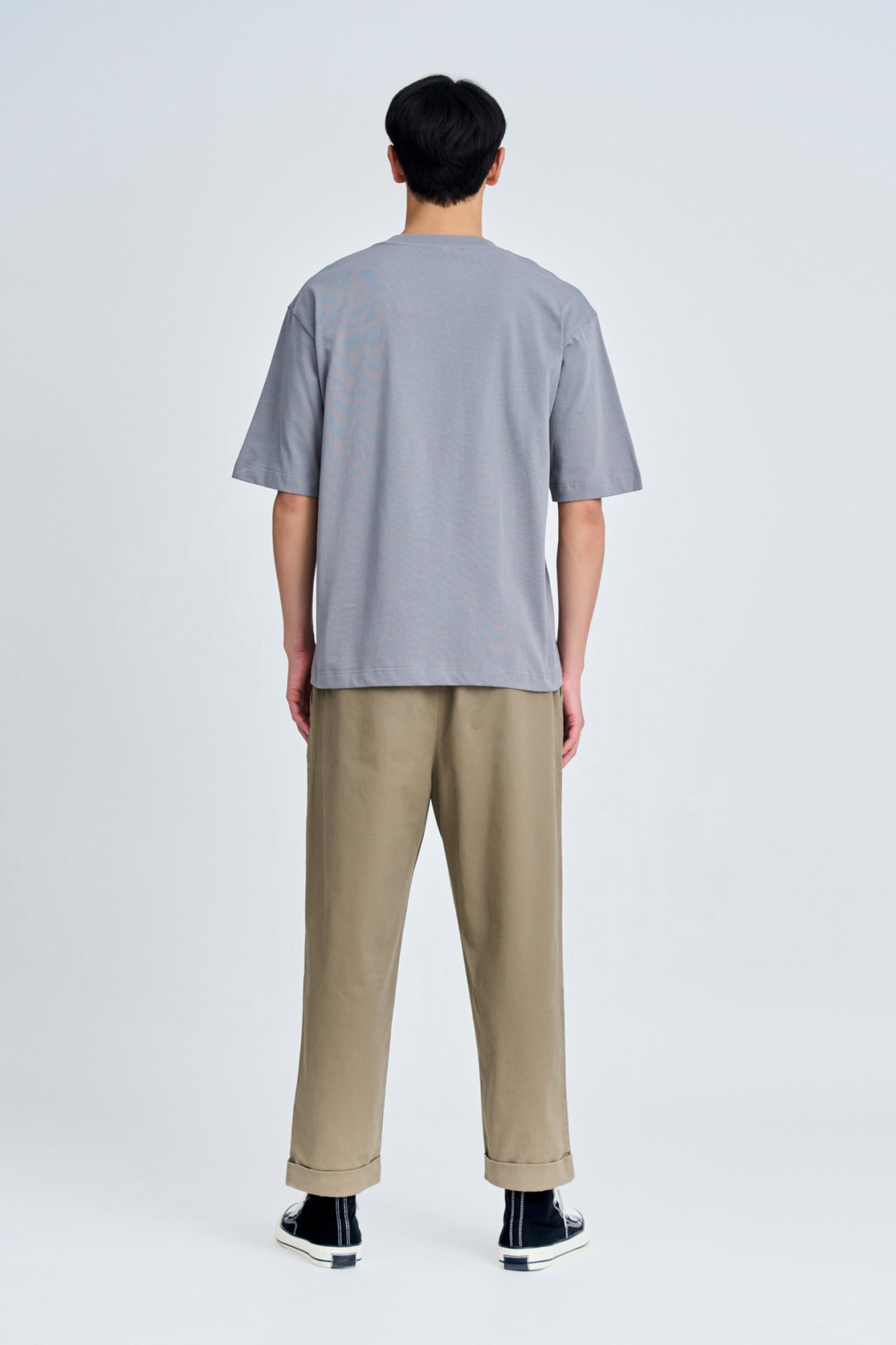 (B) Classic Relaxed-Fit Crew Neck Tee - Dark Elephant Grey