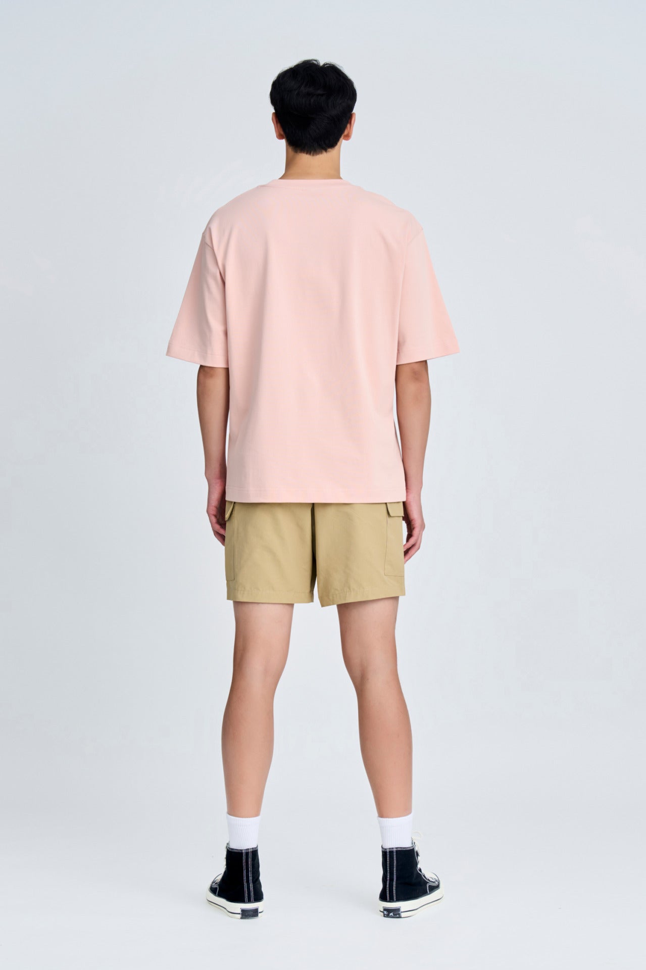 (B) Classic Relaxed-Fit Crew Neck Tee - Dusty Pink