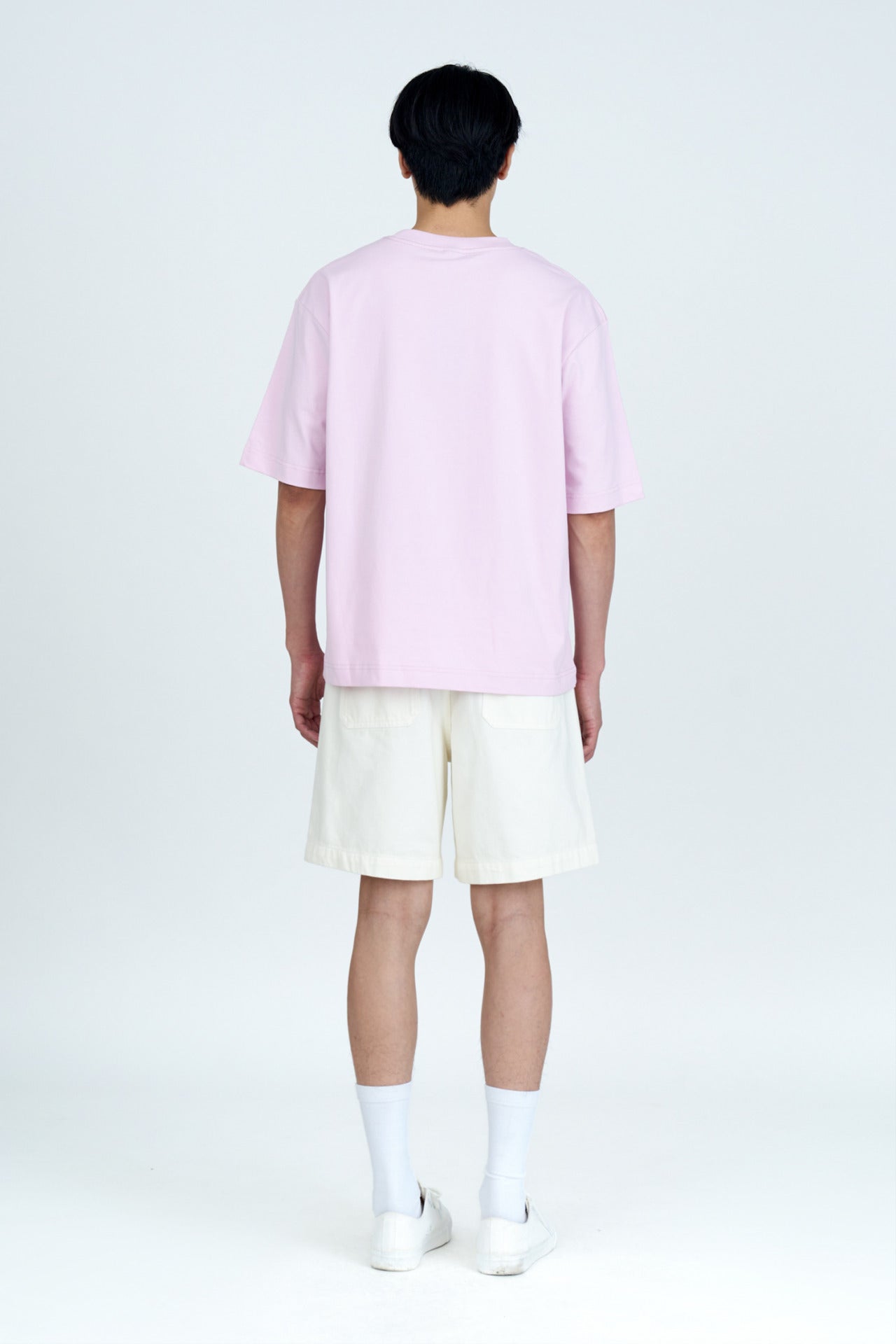 (B) Classic Relaxed-Fit Crew Neck Tee - Vintage Pink