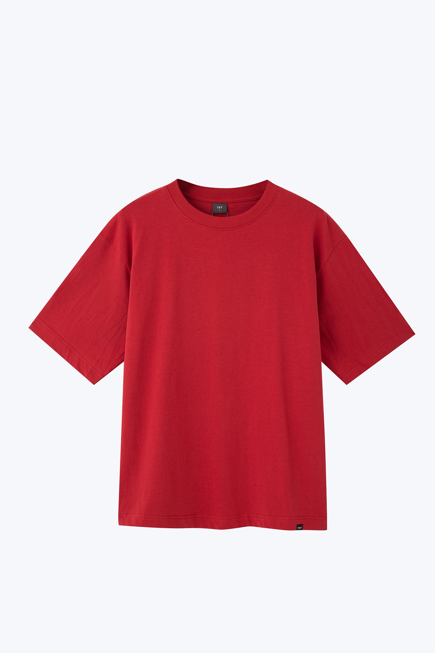 (B) Classic Relaxed-Fit Crew Neck Tee - Crimson