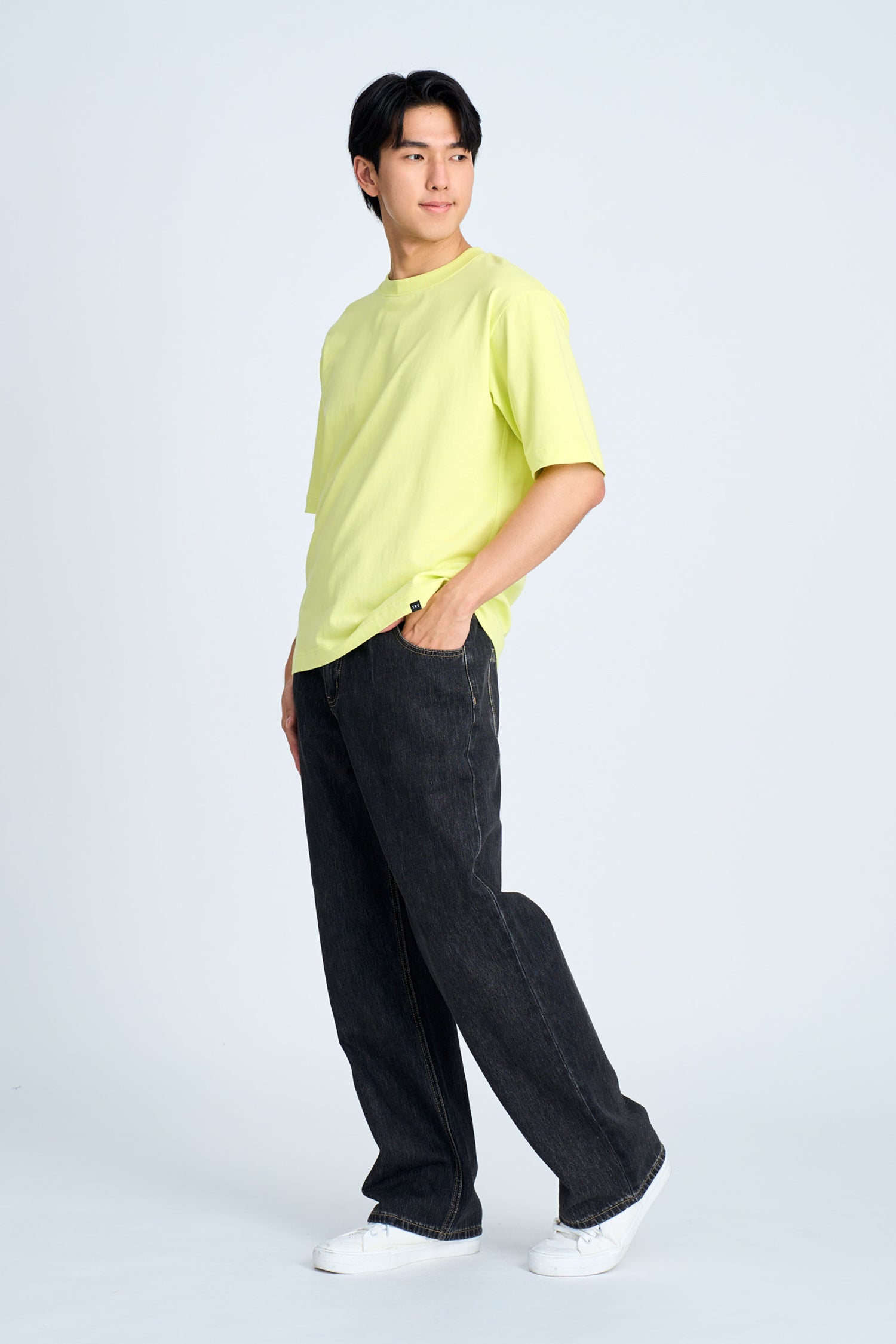 (B) Classic Relaxed-Fit Crew Neck Tee - Lemon