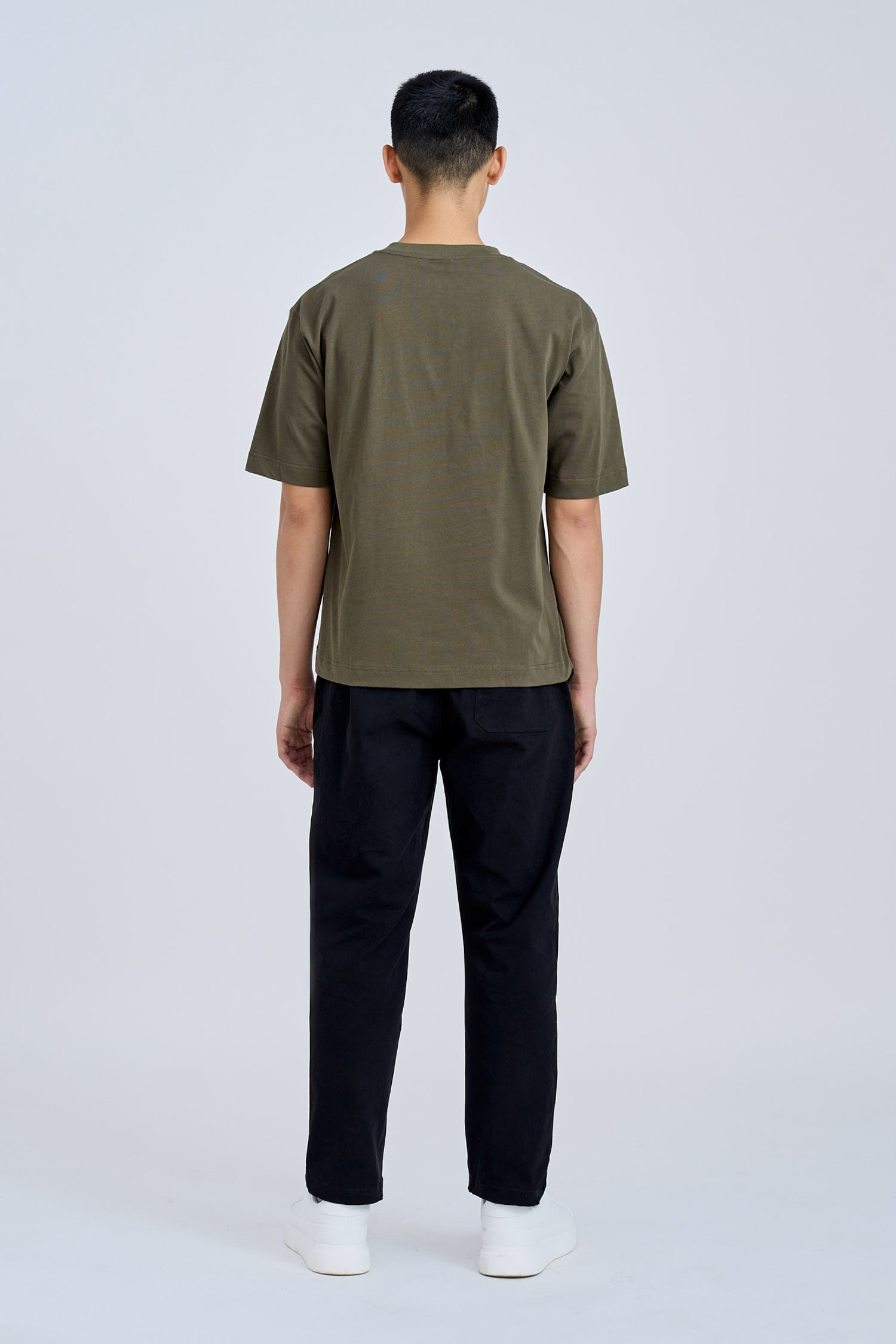 (B) Classic Relaxed-Fit Crew Neck Tee - Olive