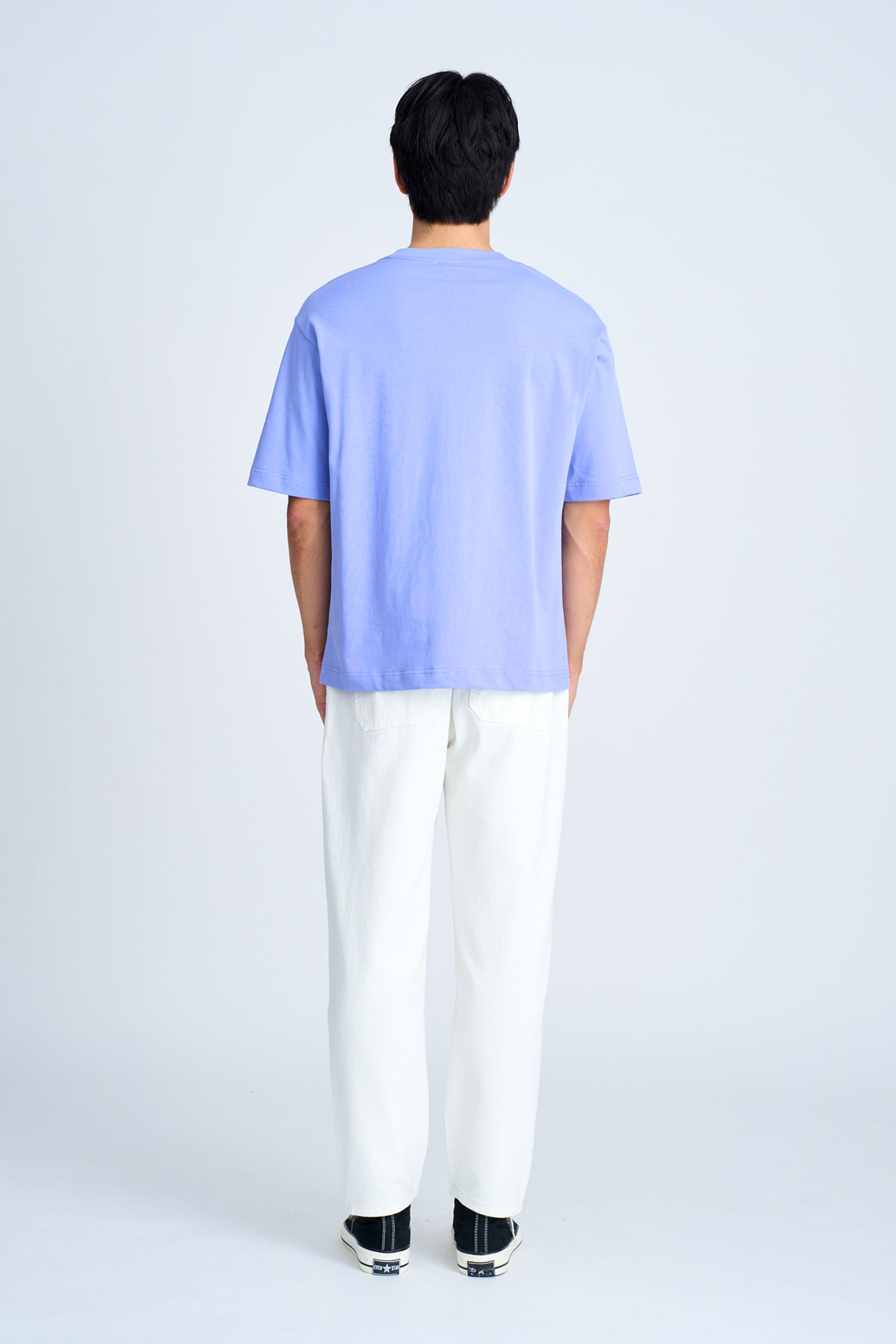 (B) Classic Relaxed-Fit Crew Neck Tee - Periwinkle