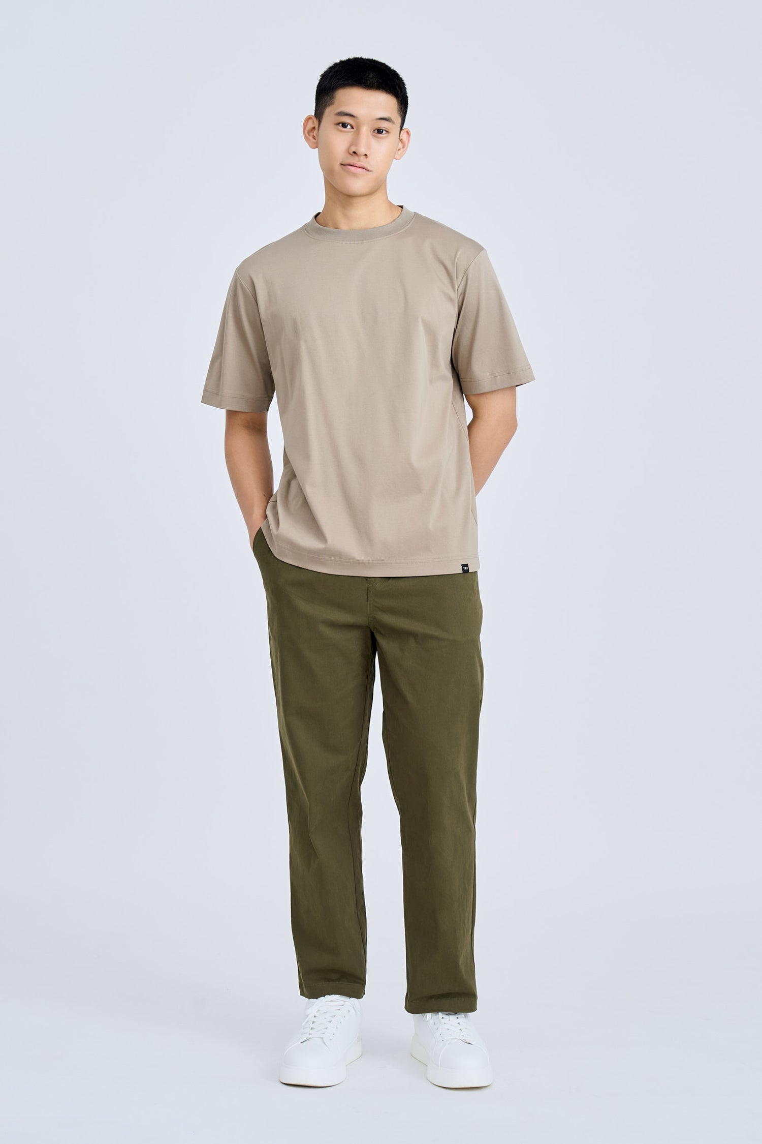 (B) Classic Relaxed-Fit Crew Neck Tee - Sand
