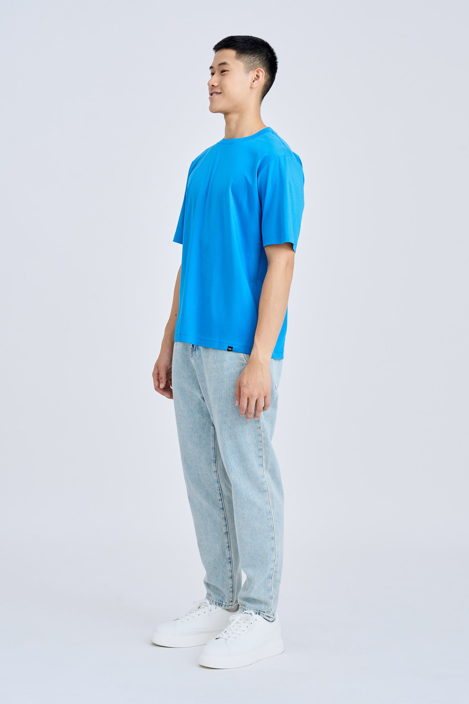 (A) Essential Crew Neck Tee - Cobalt