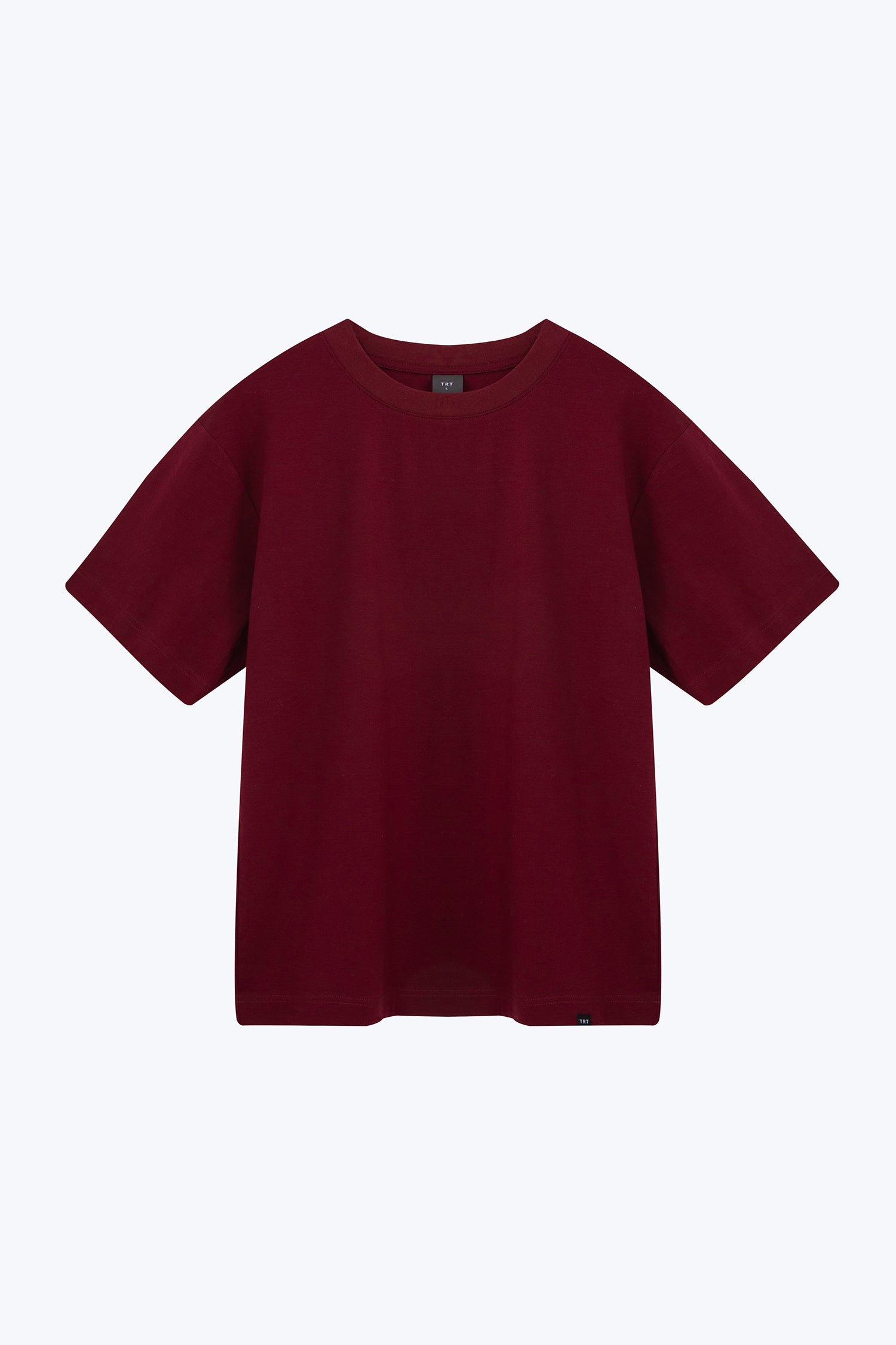 (A) Essential Crew Neck Tee - Maroon Red