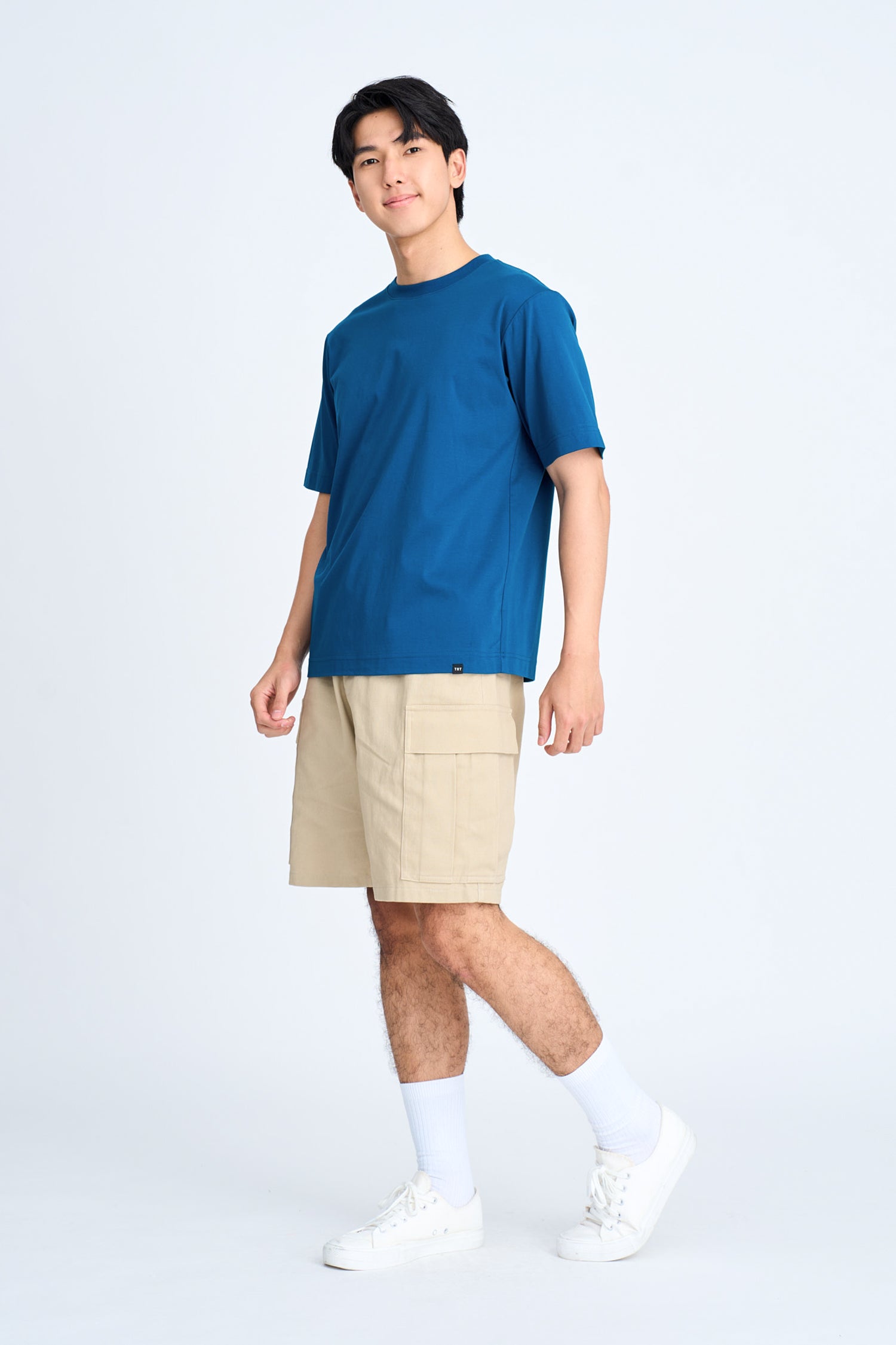 (A) Essential Crew Neck Tee - Blueberry