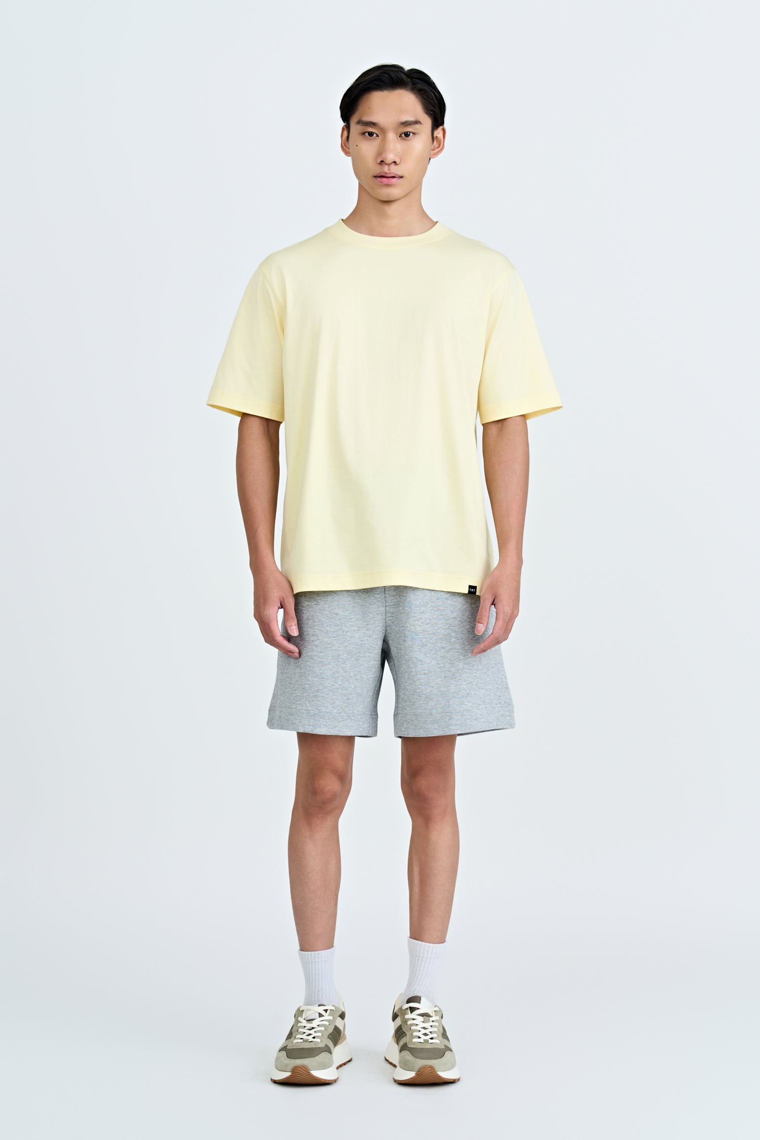 (A) Essential Crew Neck Tee - Light Yellow
