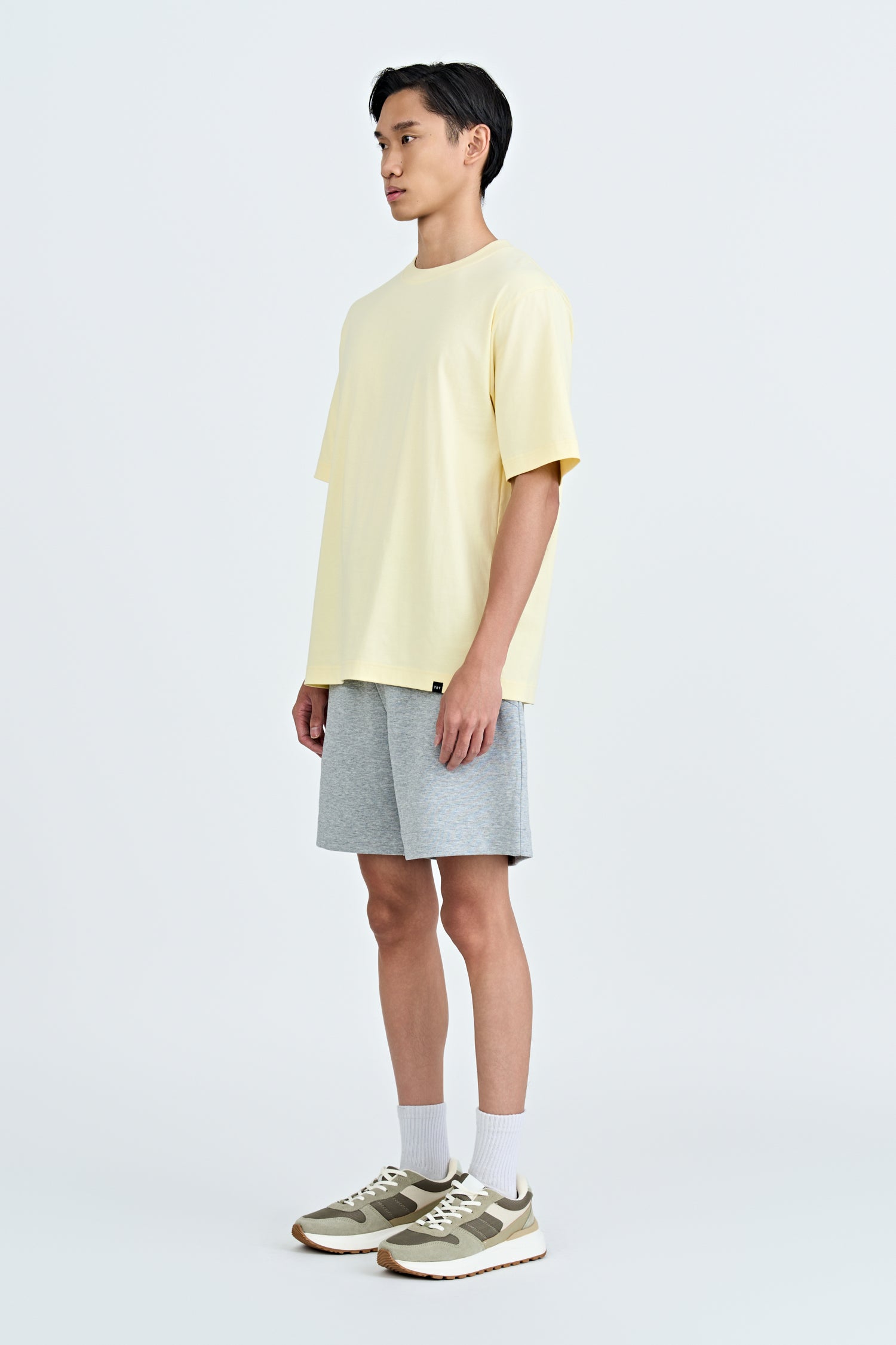 (A) Essential Crew Neck Tee - Light Yellow