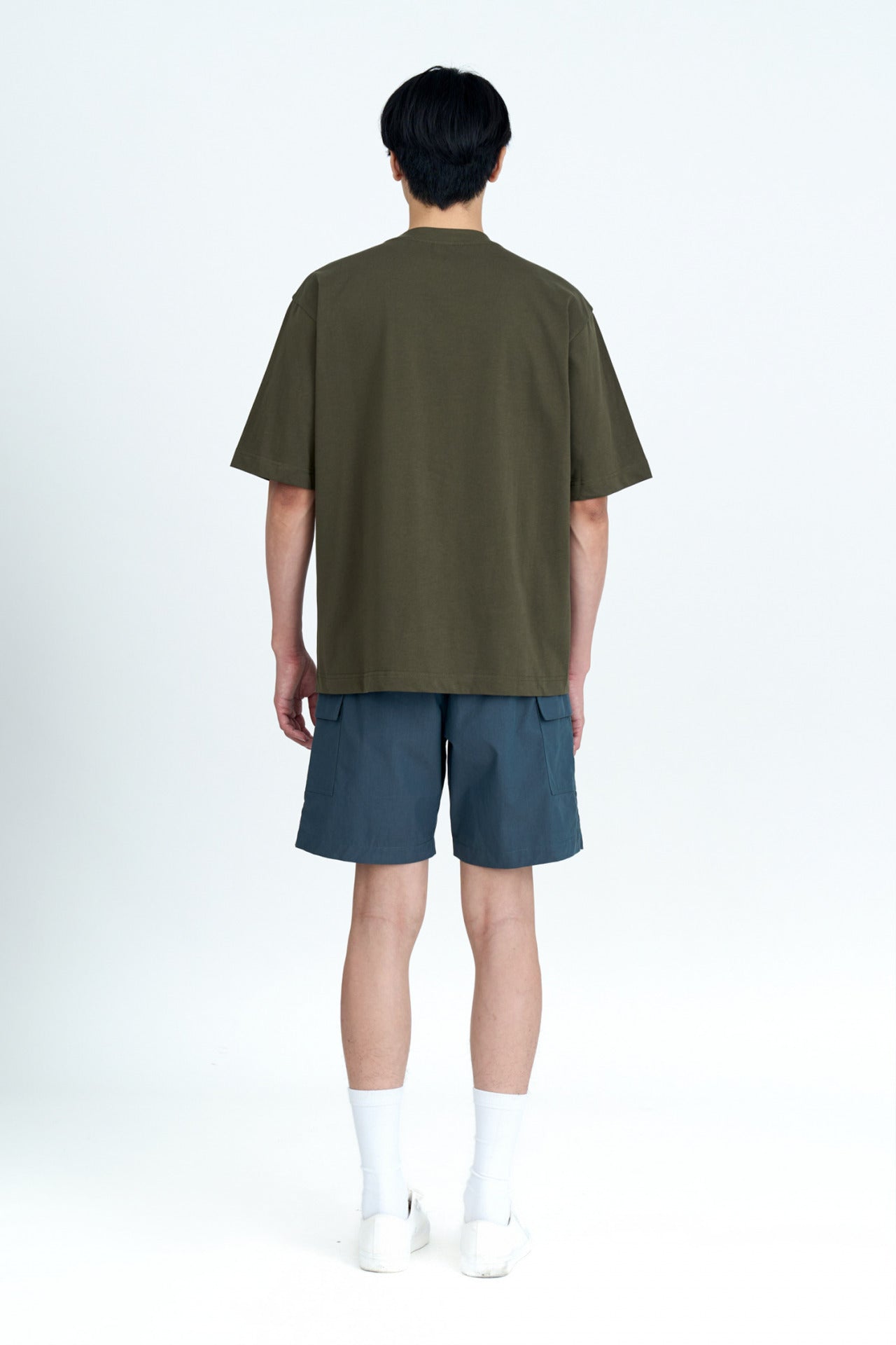(B) Relaxed-fit Patch Pocket Tee - Army Green