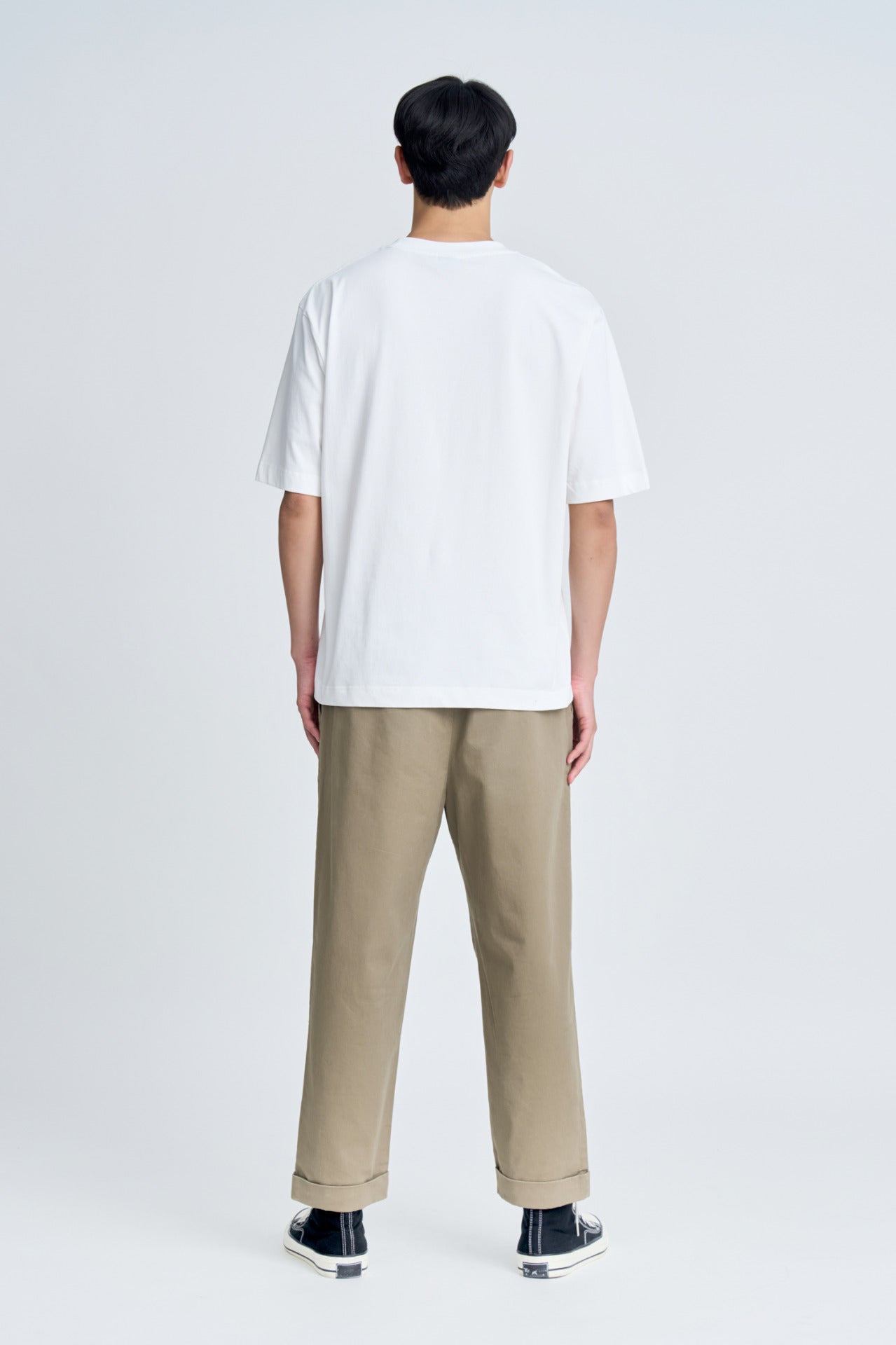 (B) Relaxed-fit Patch Pocket Tee - Cream
