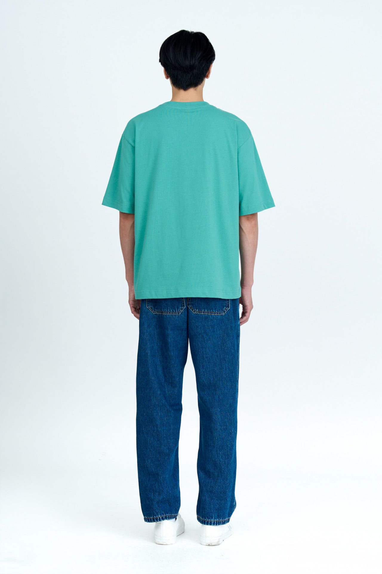 (B) Relaxed-fit Patch Pocket Tee - Teal Green